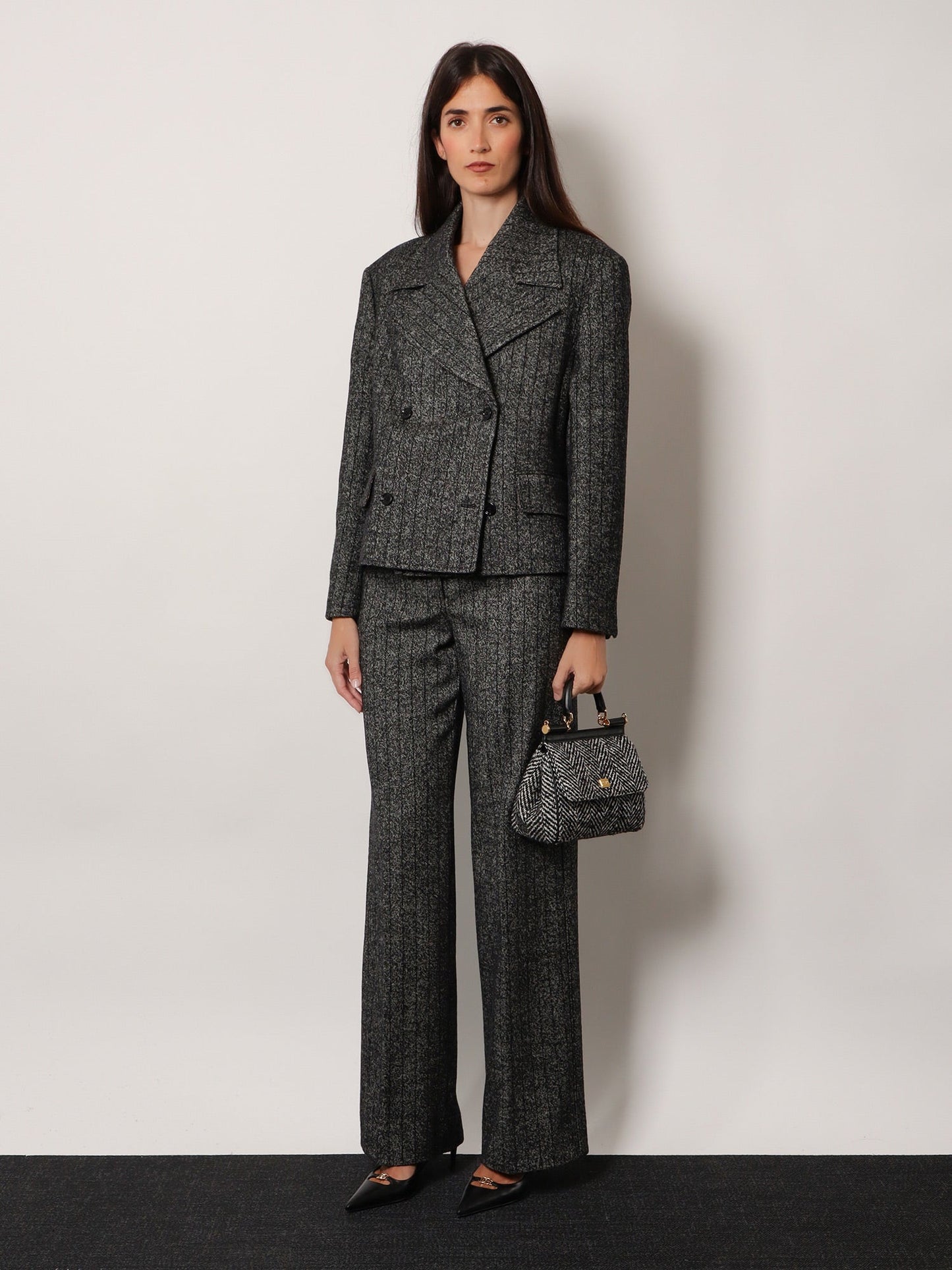 Dolce & Gabbana Women Wool Blend Striped Double-Breasted Blazer DOLCE & GABBANA