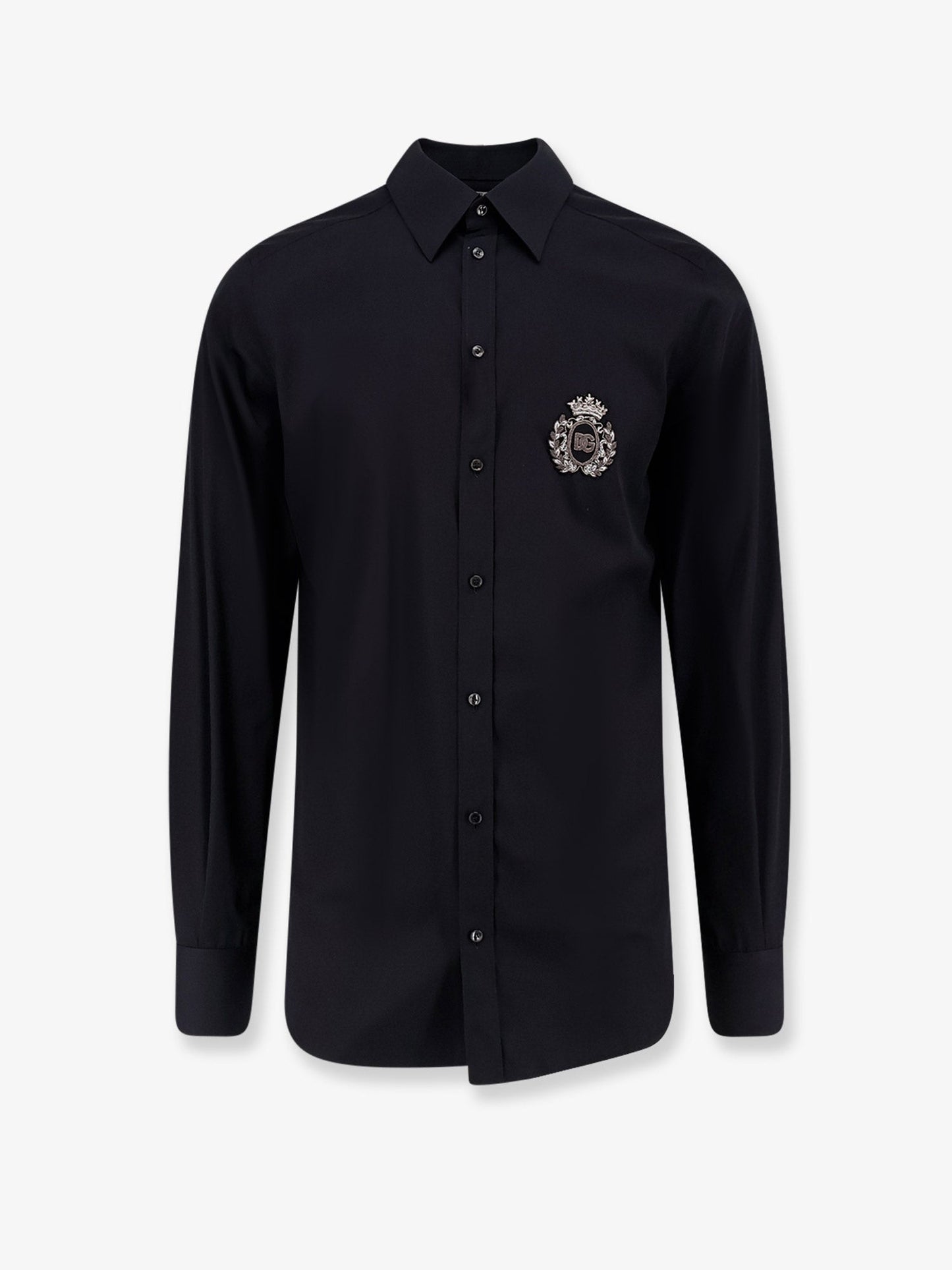 Dolce & Gabbana Men Cotton Shirt With Iconic Logo On The Front DOLCE & GABBANA