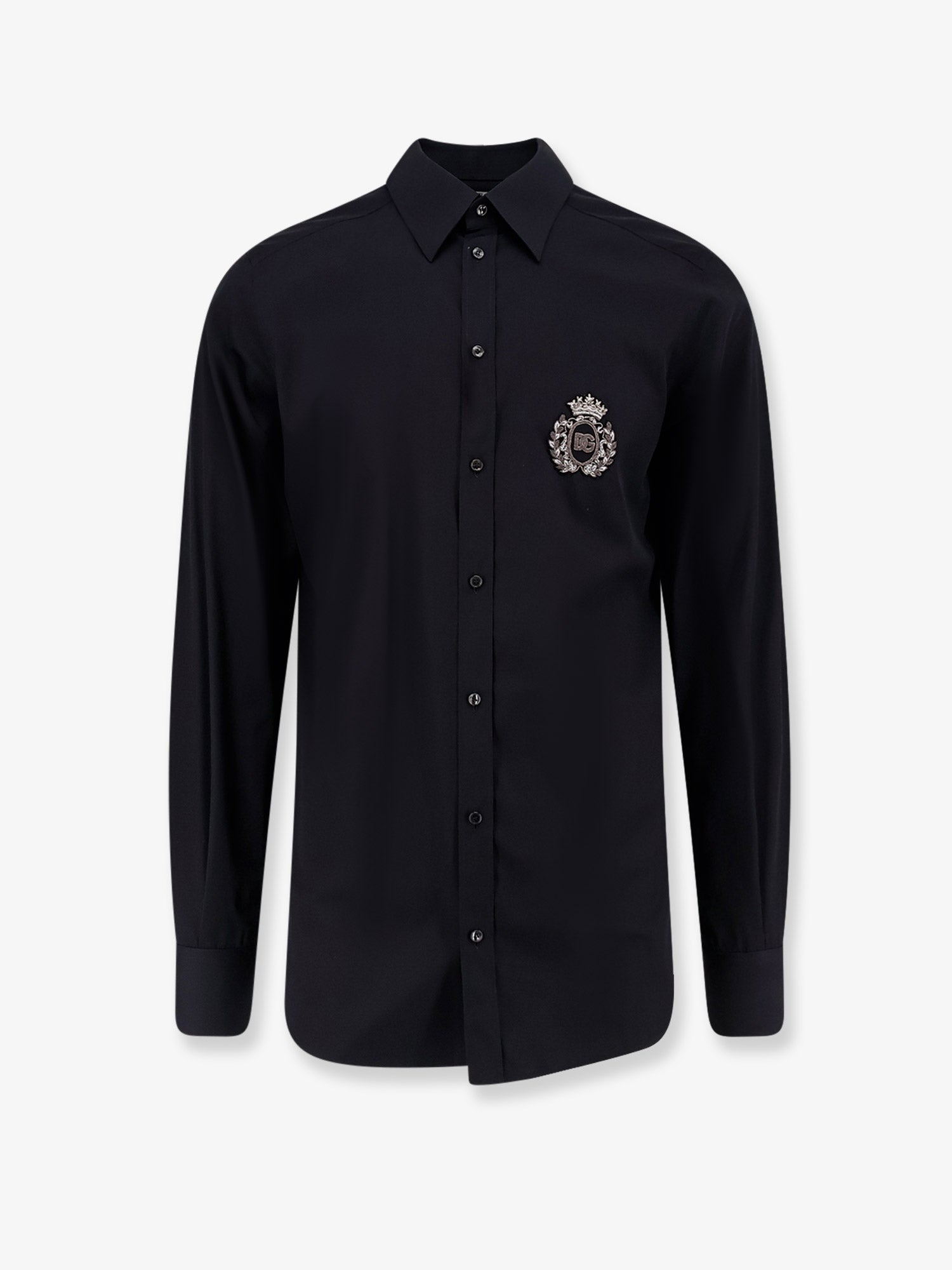 Dolce & Gabbana Men Cotton Shirt With Iconic Logo On The Front DOLCE & GABBANA