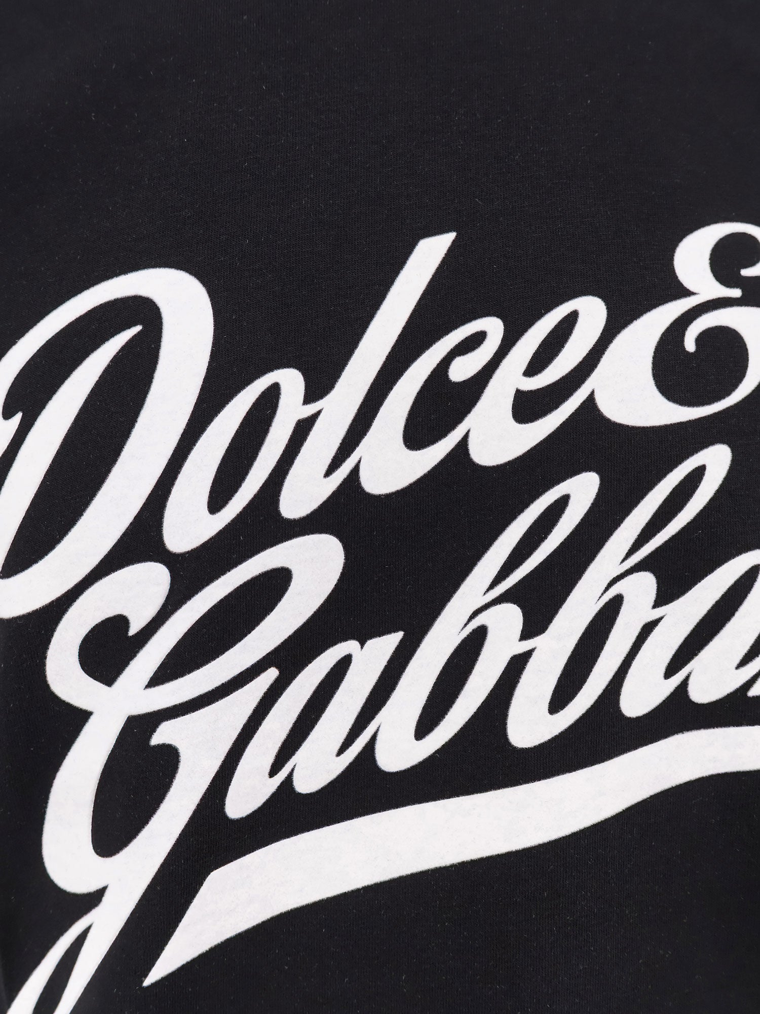 Dolce & Gabbana Men Cotton T-Shirt With Flocked Logo Print DOLCE & GABBANA