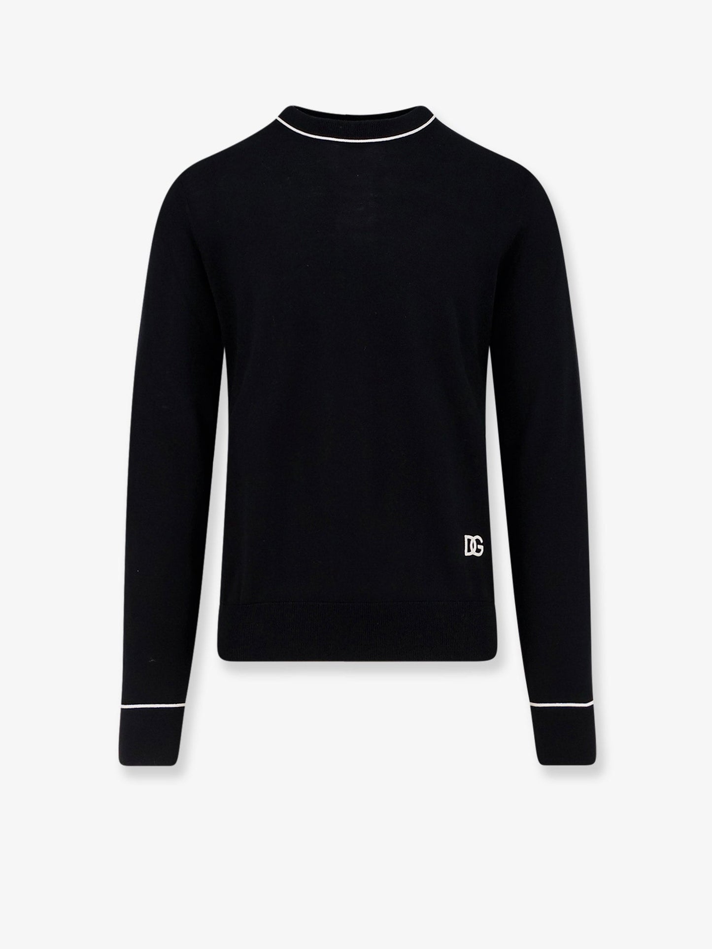 Dolce & Gabbana Men Virgin Wool Sweater With Embroidered Dg Logo DOLCE & GABBANA