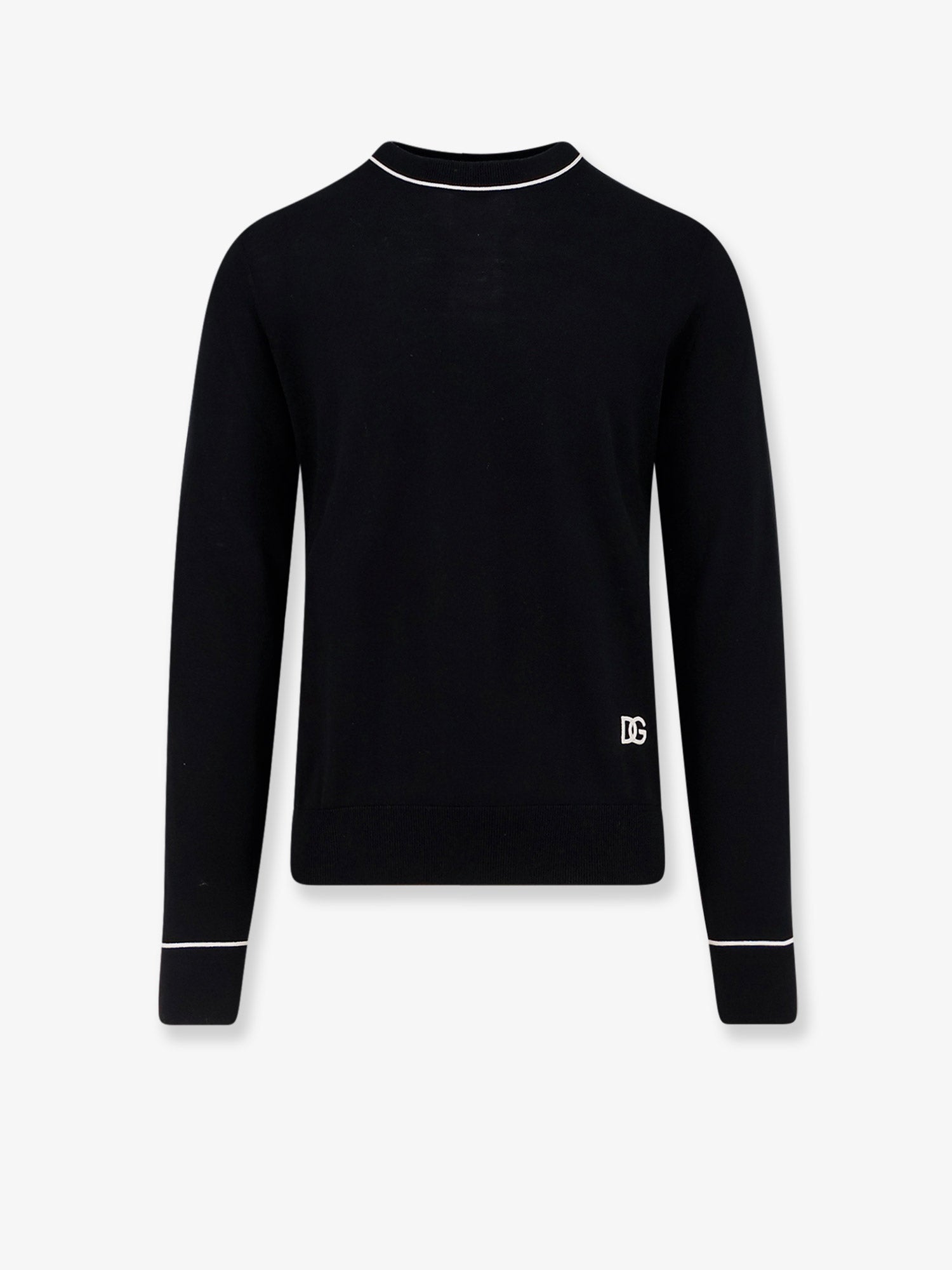 Dolce & Gabbana Men Virgin Wool Sweater With Embroidered Dg Logo DOLCE & GABBANA