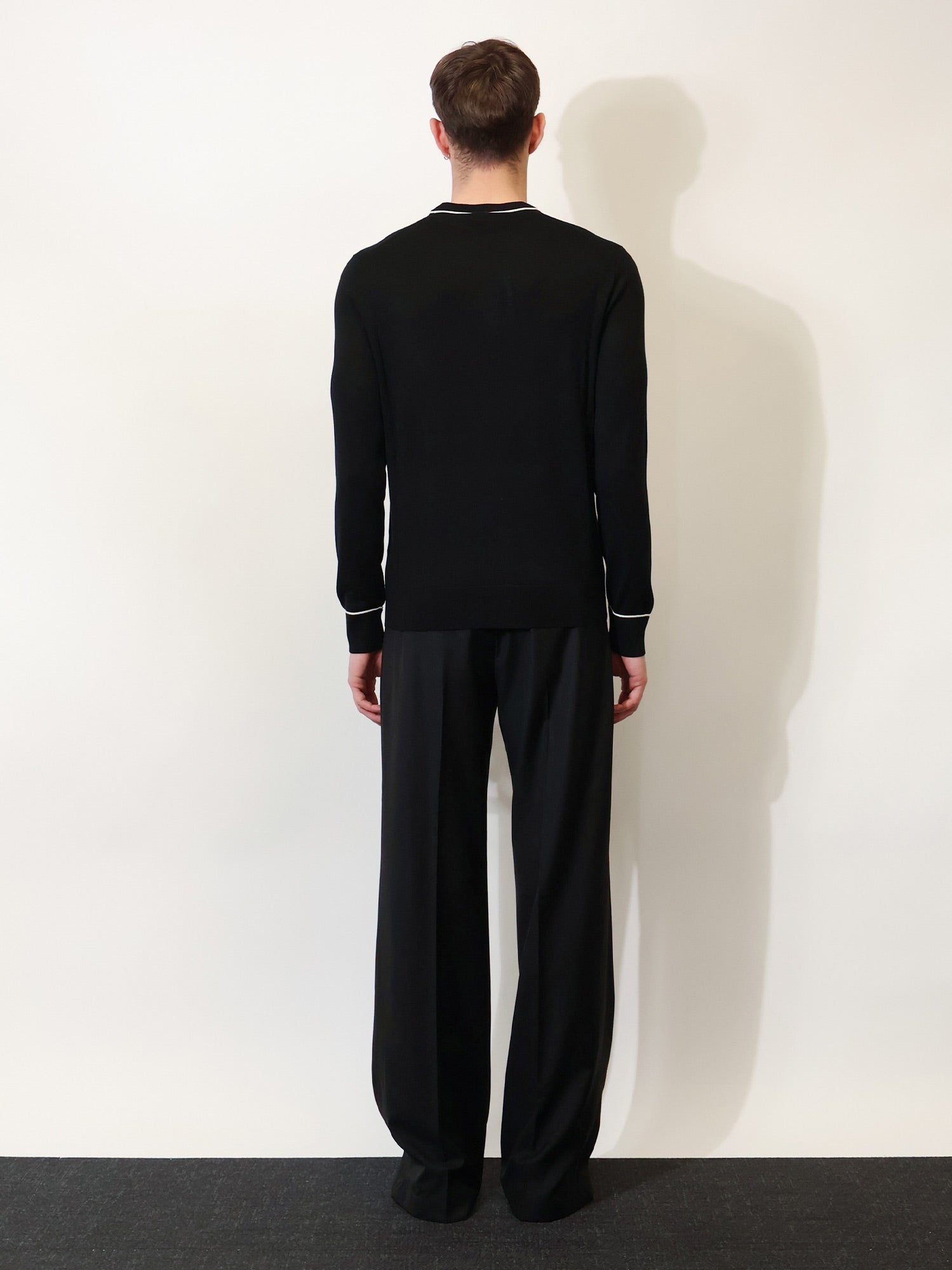 Dolce & Gabbana Men Virgin Wool Sweater With Embroidered Dg Logo DOLCE & GABBANA