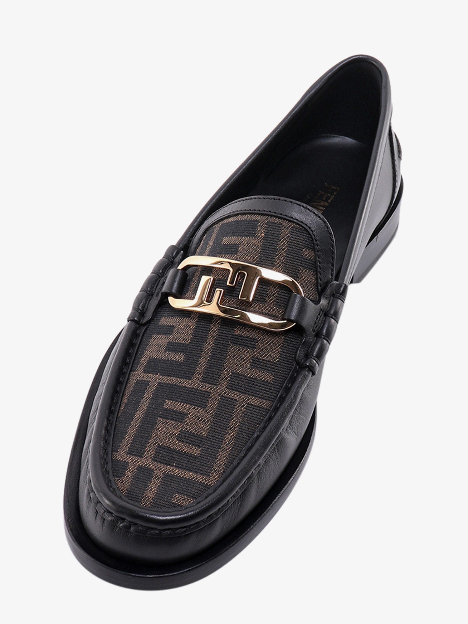 Fendi Men Fendi O' Lock Leather Loafer With Ff Insert FENDI