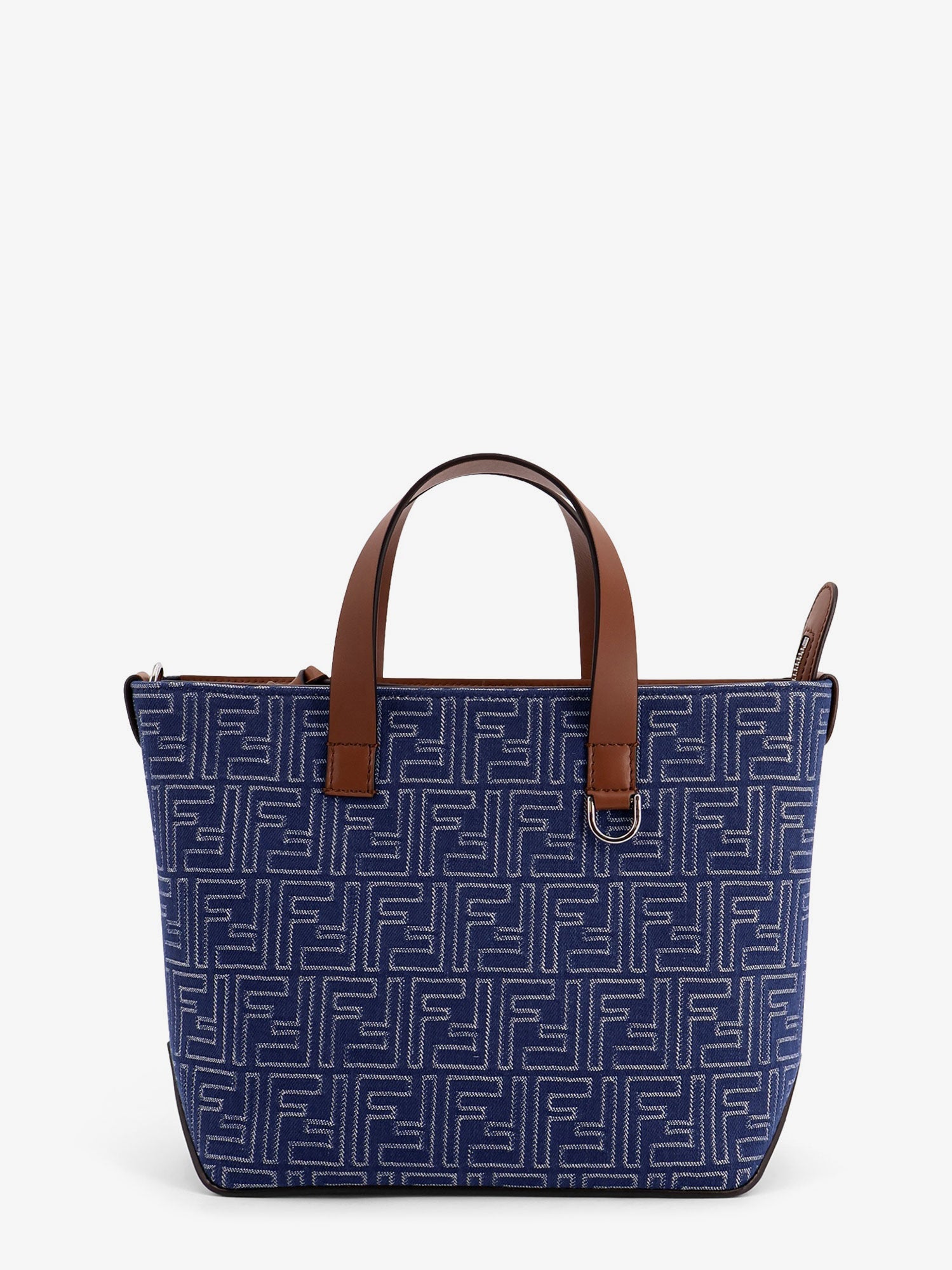 Fendi Men Ff Jacquard Fabric And Leather Shopping Bag FENDI