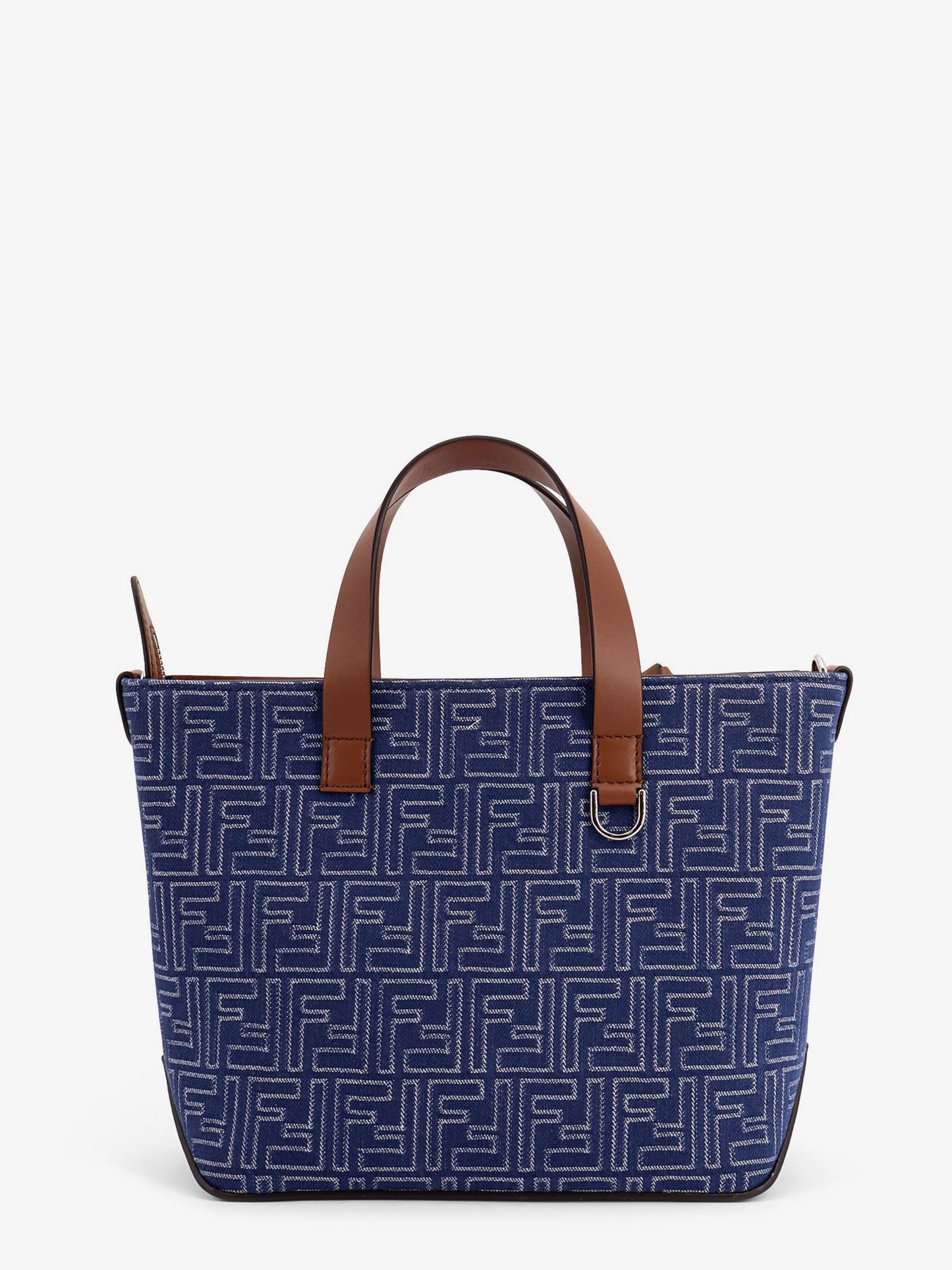 Fendi Men Ff Jacquard Fabric And Leather Shopping Bag FENDI