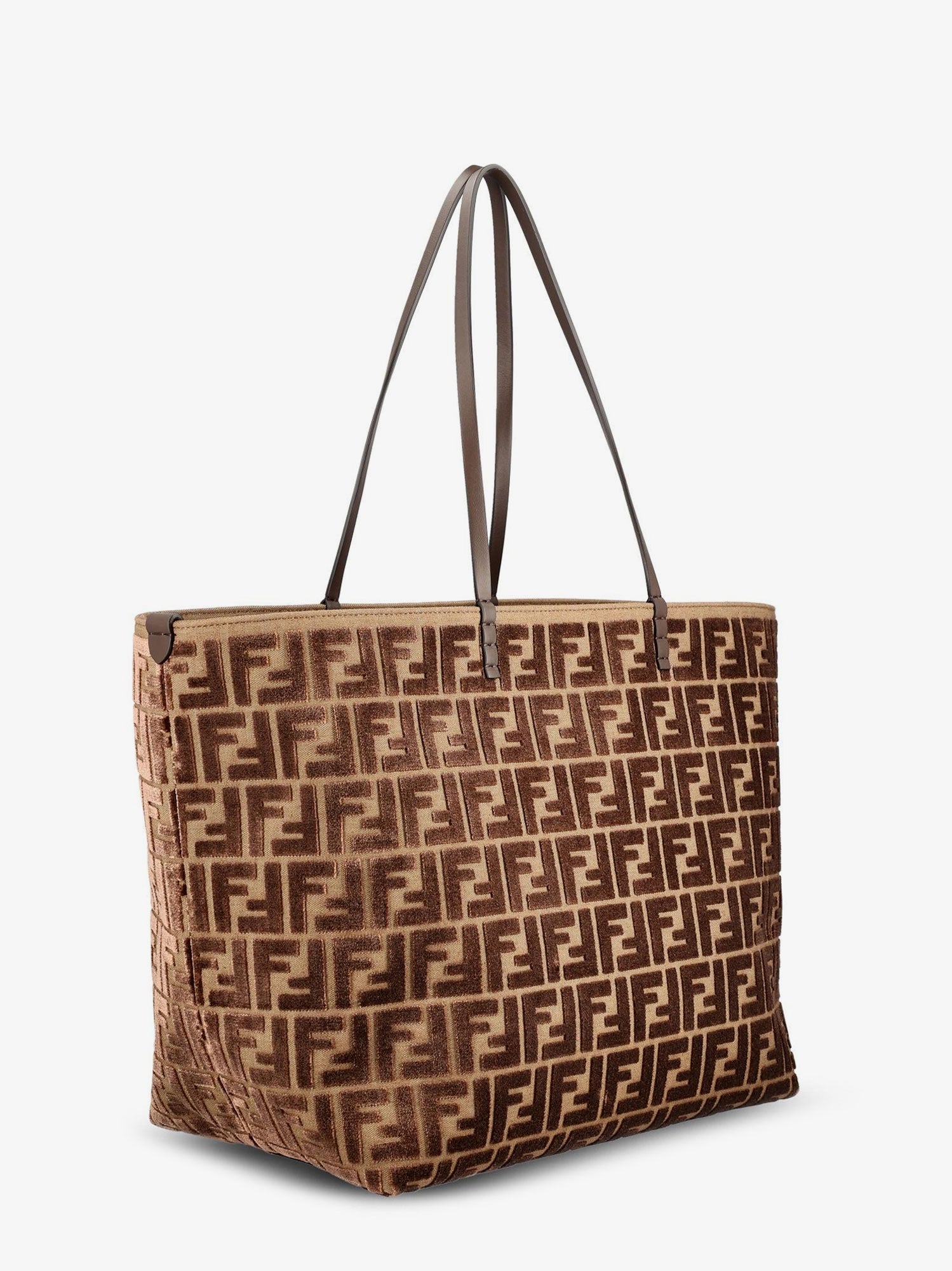 Fendi Women Roll Large Ff Jacquard Fabric Shopping Bag FENDI