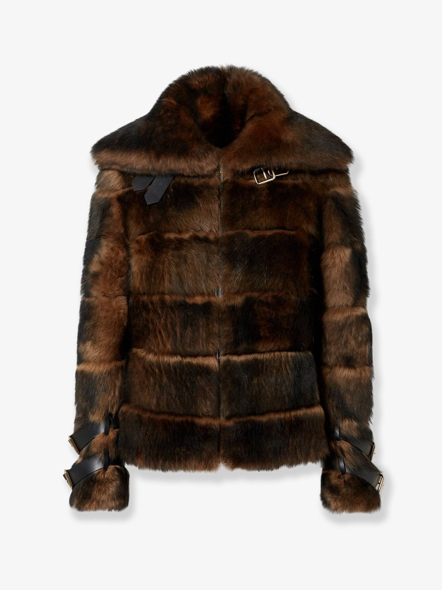 Fendi Women Brown Backed Sheepskin And Nappa Jacket FENDI