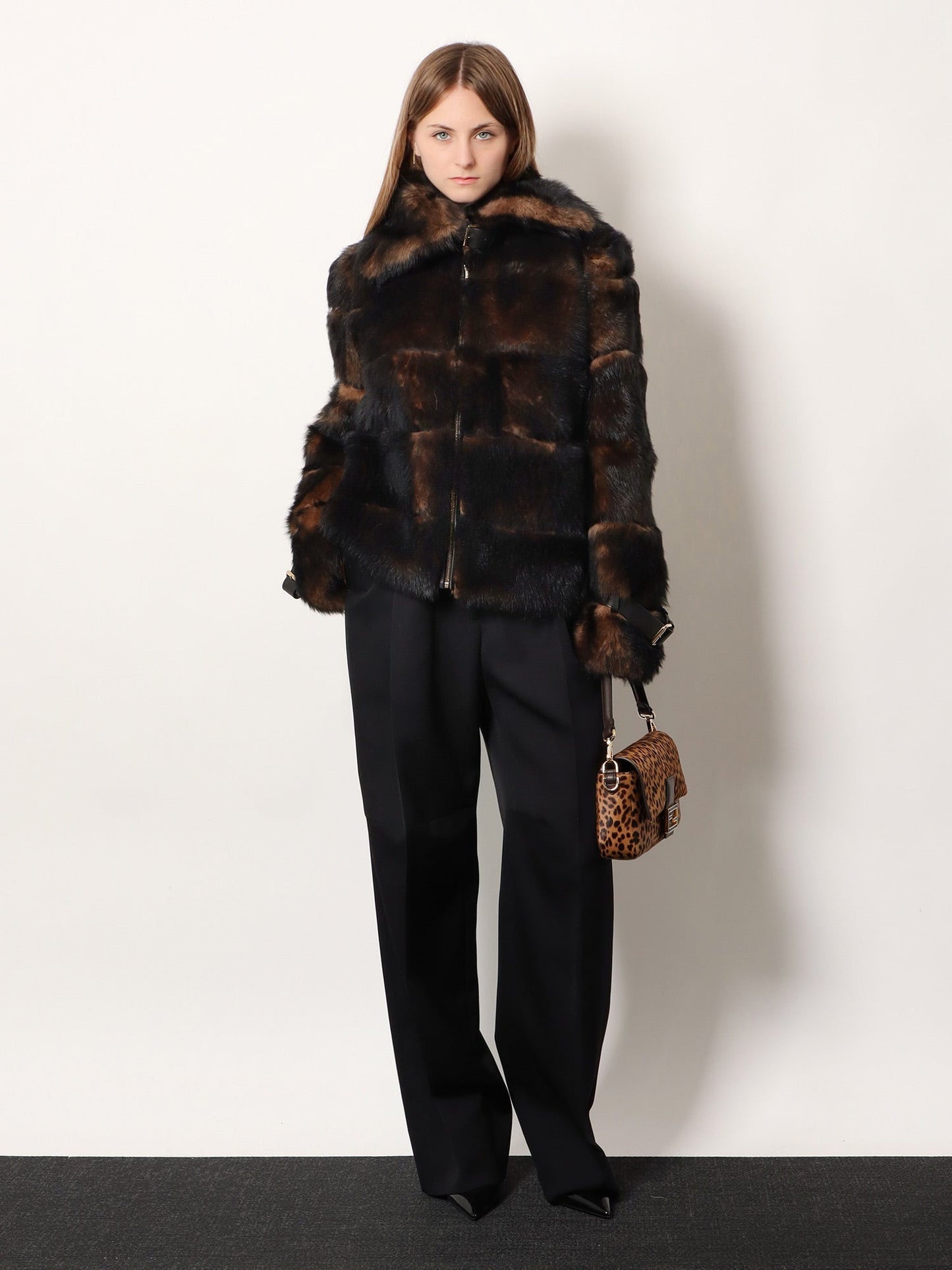 Fendi Women Brown Backed Sheepskin And Nappa Jacket FENDI