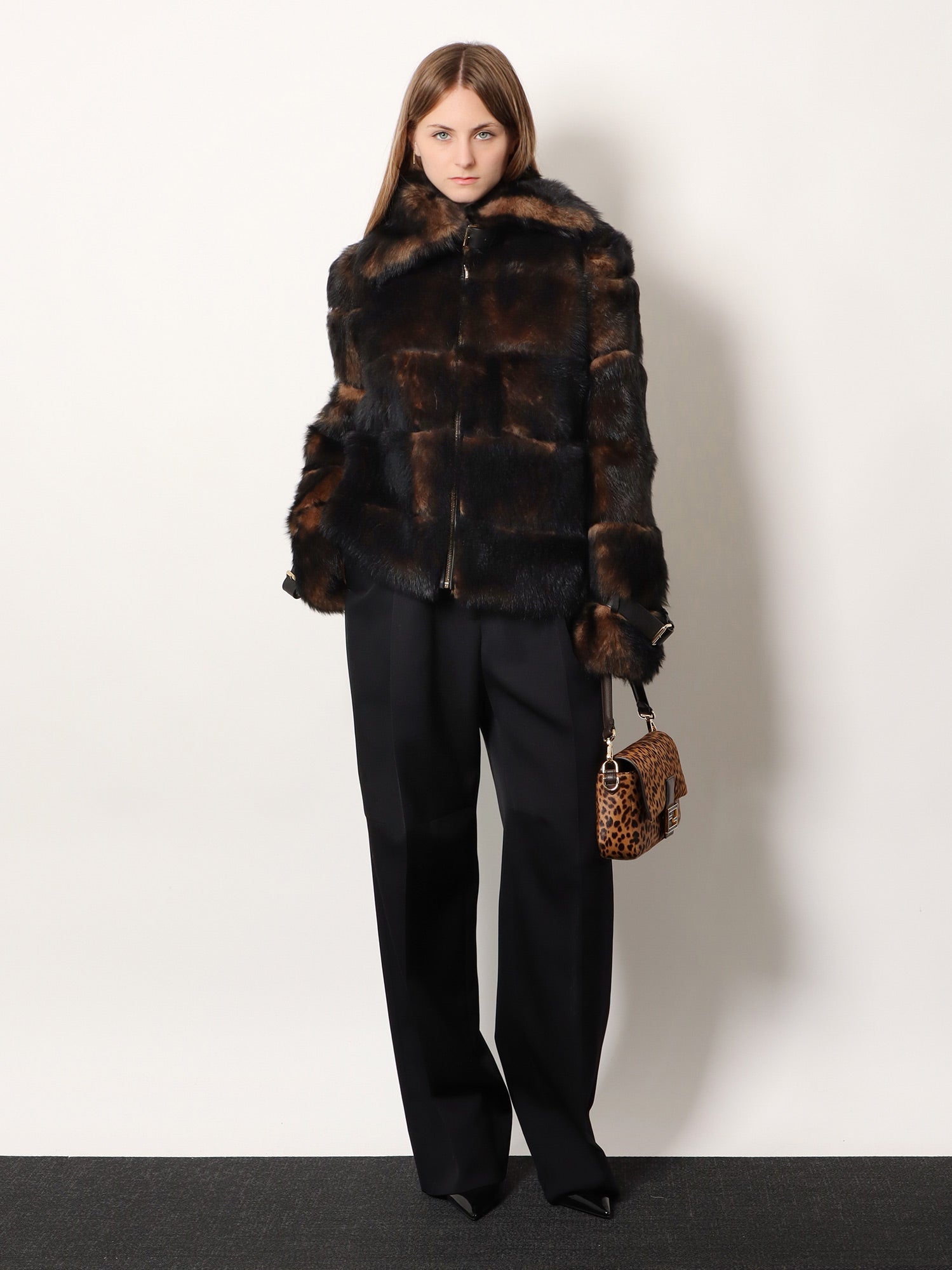Fendi Women Brown Backed Sheepskin And Nappa Jacket FENDI
