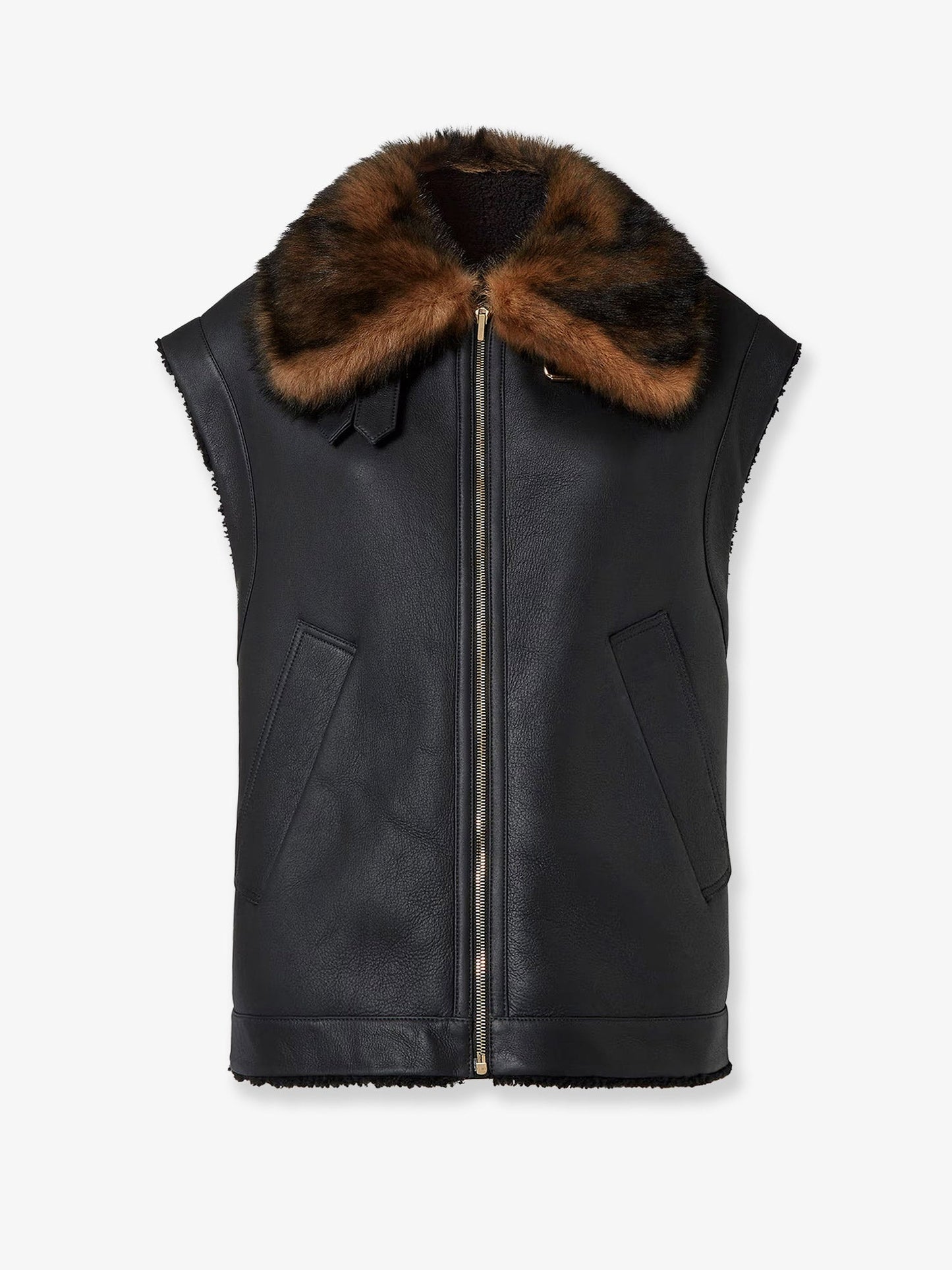 Fendi Women Sleeveless Sheepskin Jacket FENDI