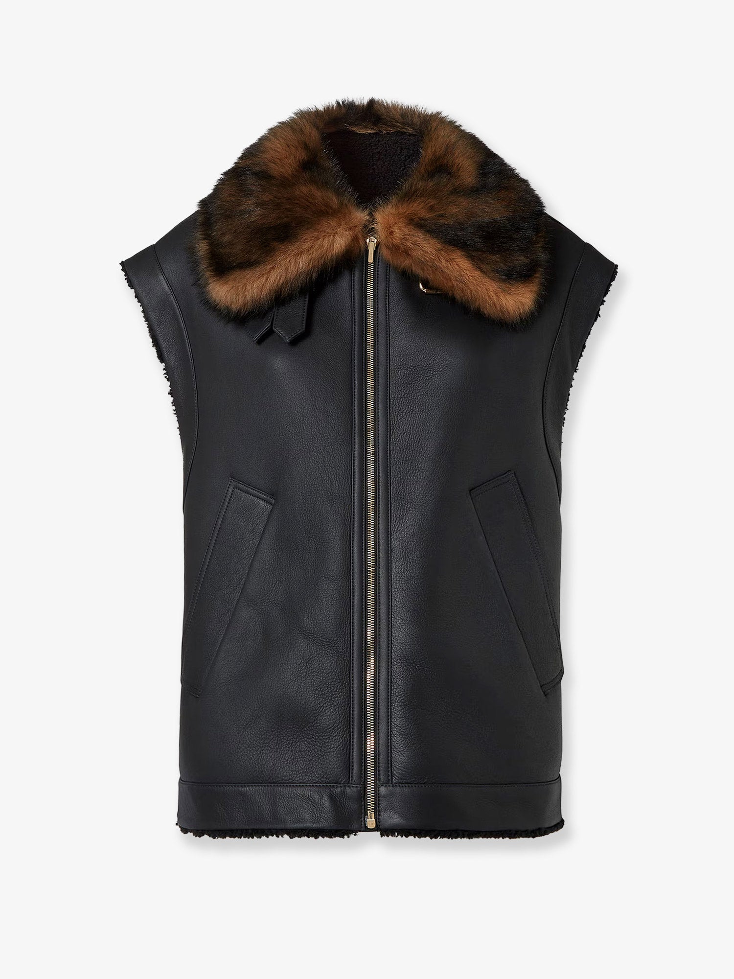 Fendi Women Sleeveless Sheepskin Jacket FENDI