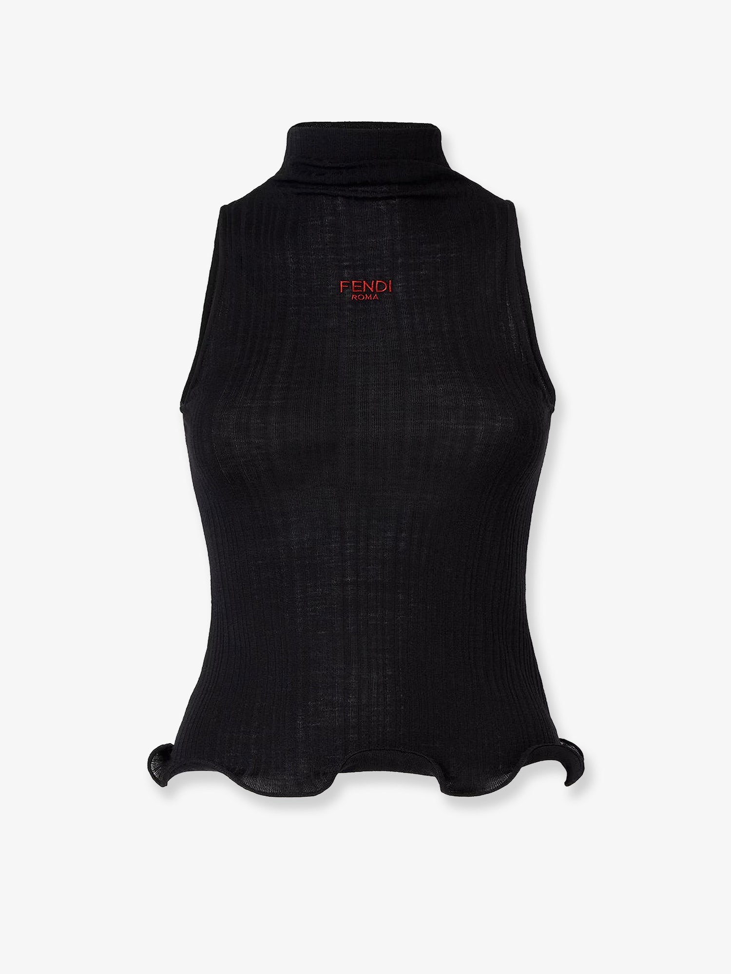 Fendi Women Ribbed Virgin Wool Top FENDI