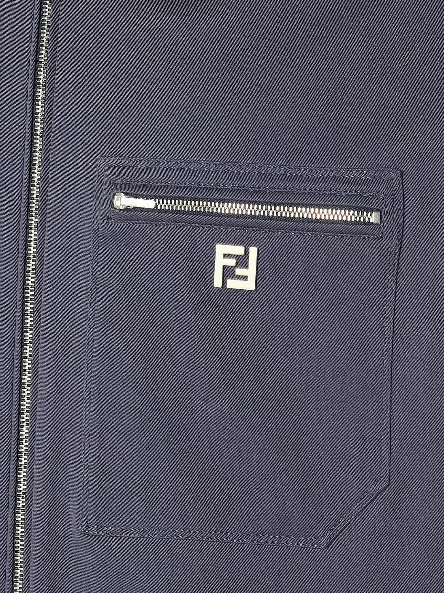 Fendi Men Cotton Jacket With Ff Detail FENDI