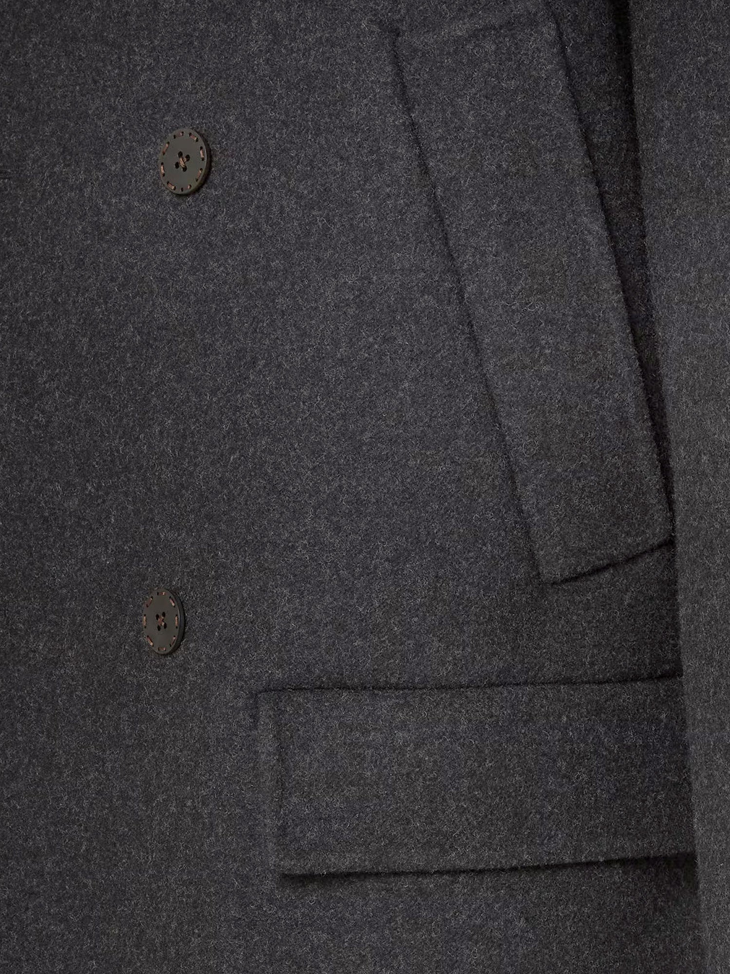 Fendi Men Double-Breasted Wool Felt Peacoat FENDI