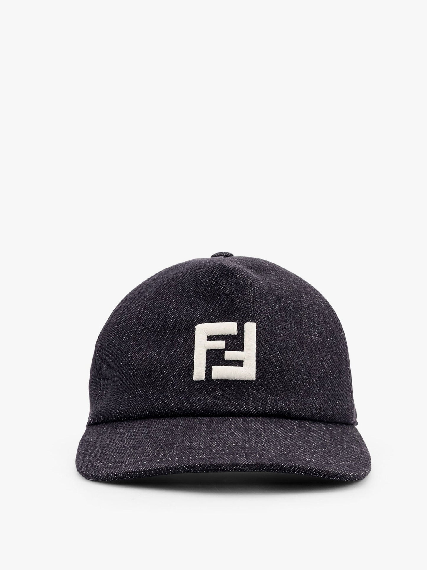 Fendi Men Denim Baseball Hat With Logo Embroidery FENDI