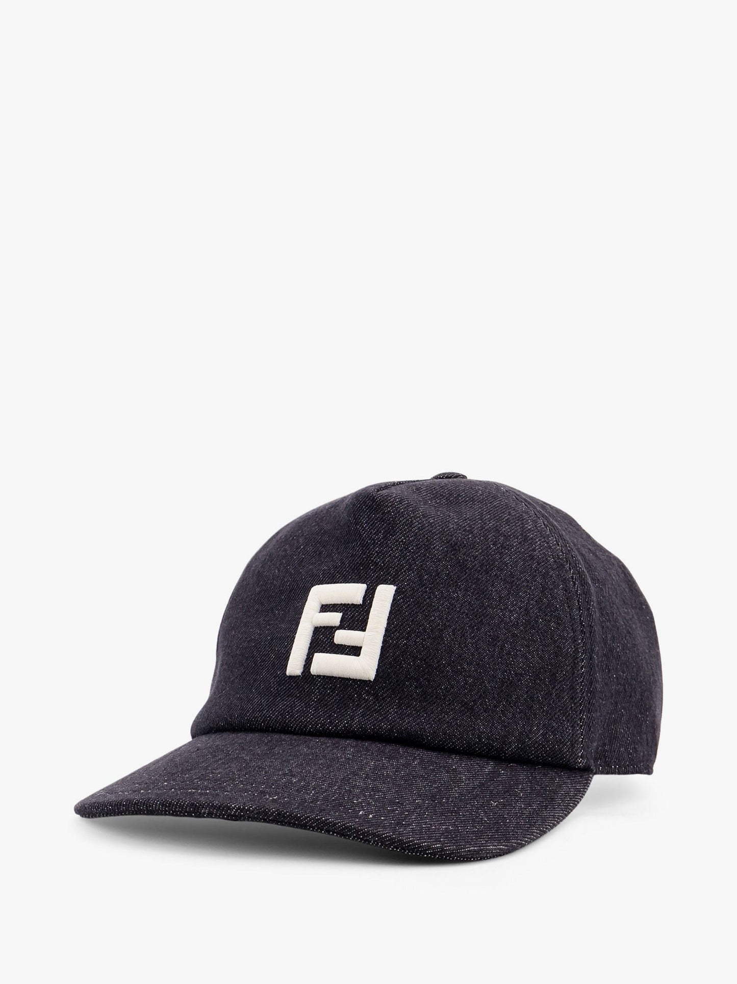 Fendi Men Denim Baseball Hat With Logo Embroidery FENDI