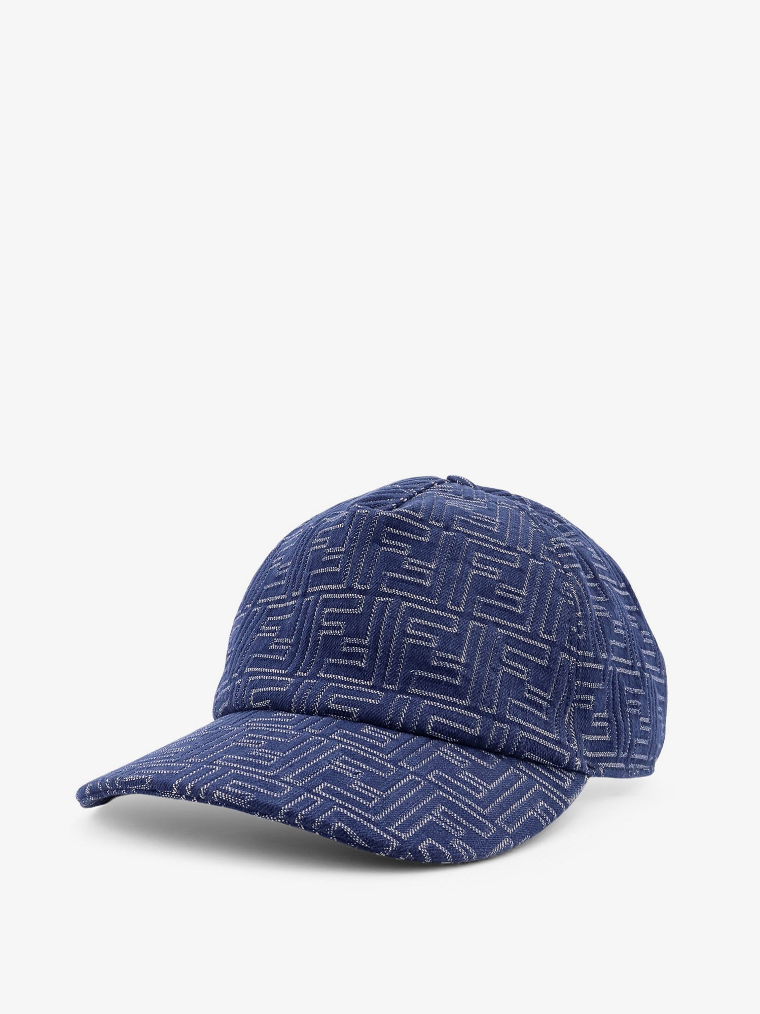 Fendi Men Ff Jacquard Denim Baseball Hat FENDI
