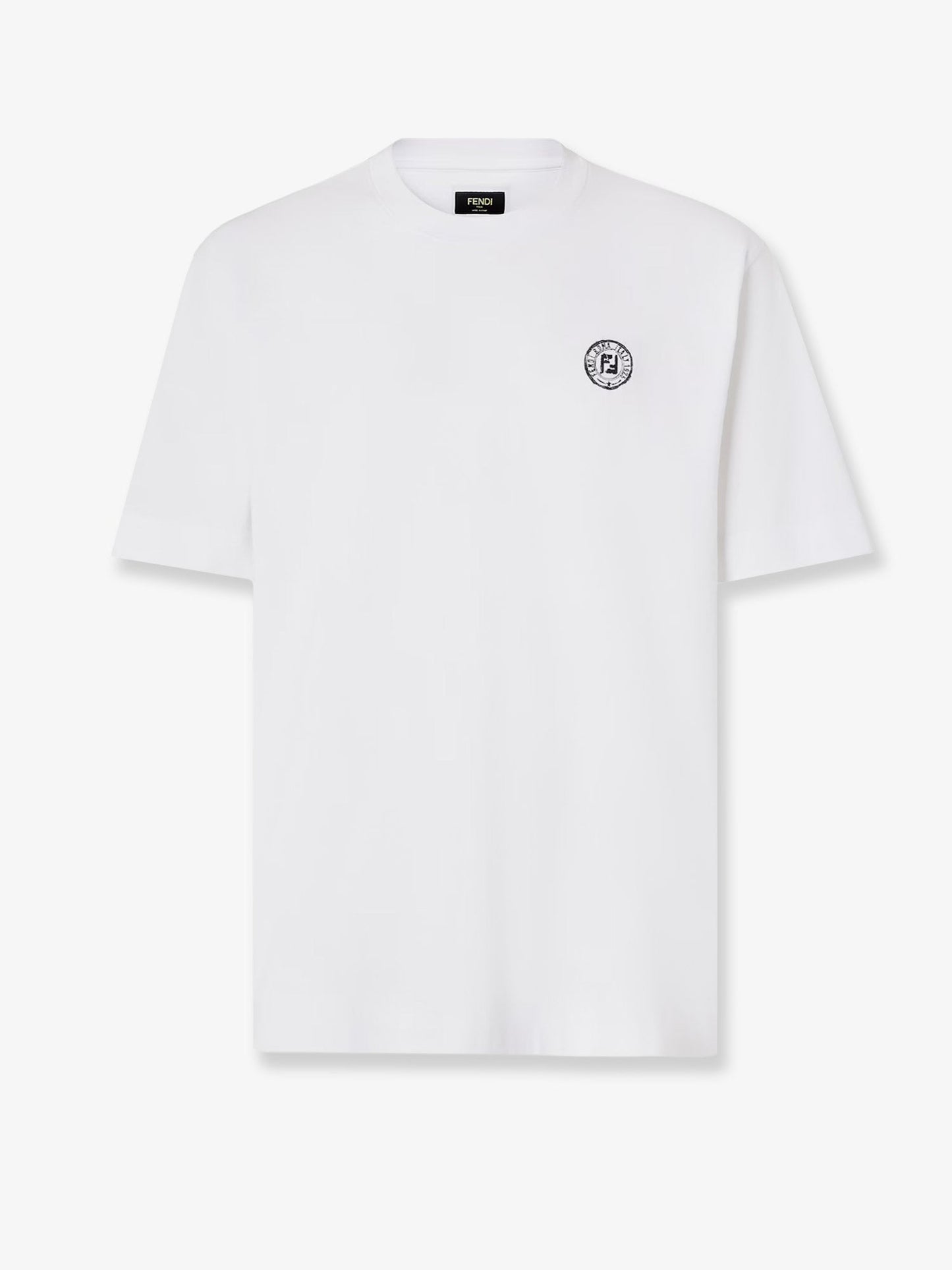 Fendi Men Cotton T-Shirt With Ff Embroidery FENDI
