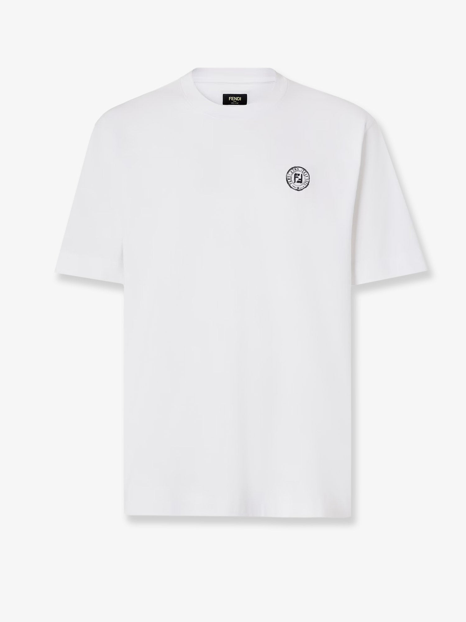 Fendi Men Cotton T-Shirt With Ff Embroidery FENDI
