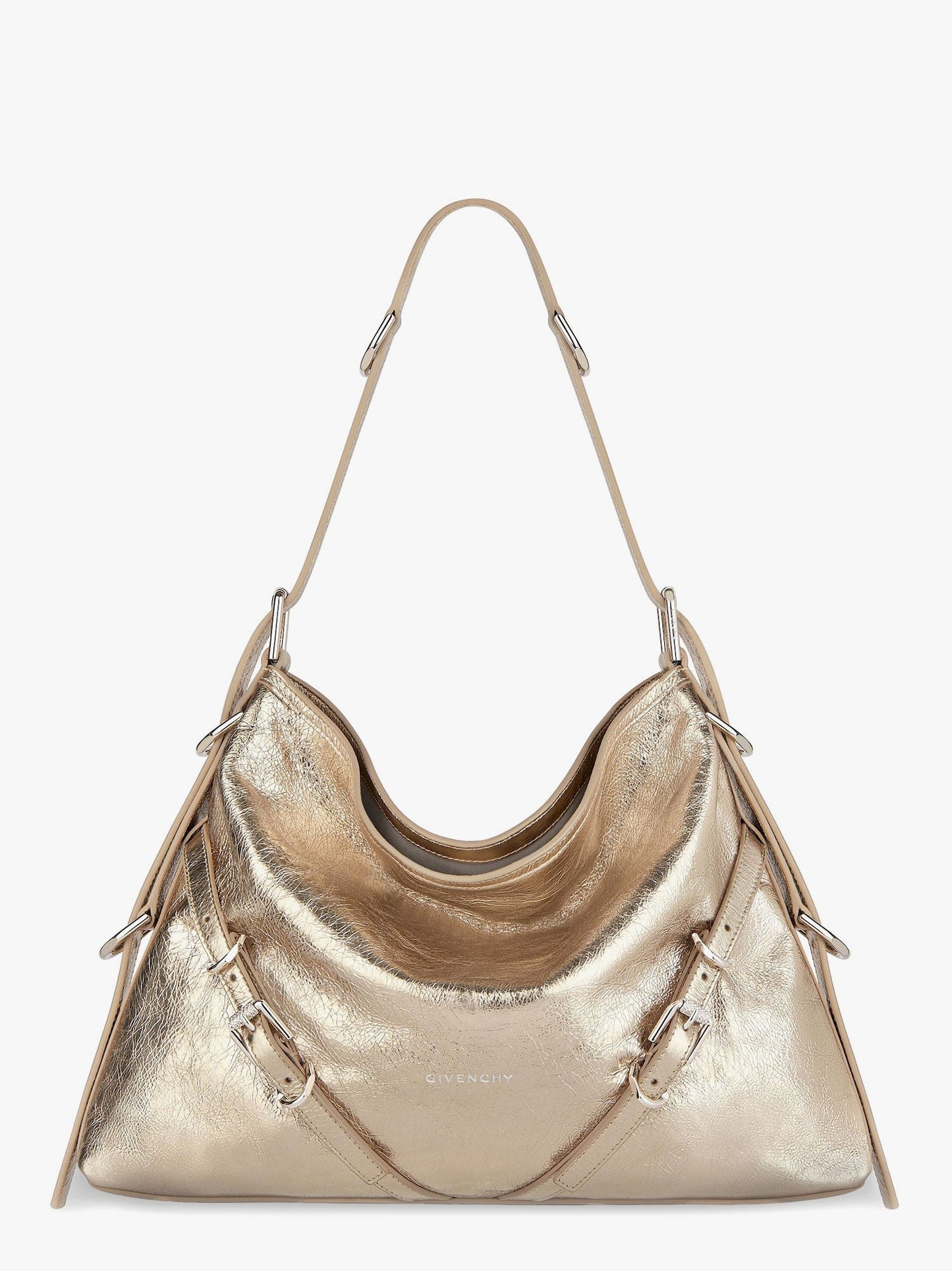 Givenchy Women Voyou Metallized Leather Shoulder Bag GIVENCHY