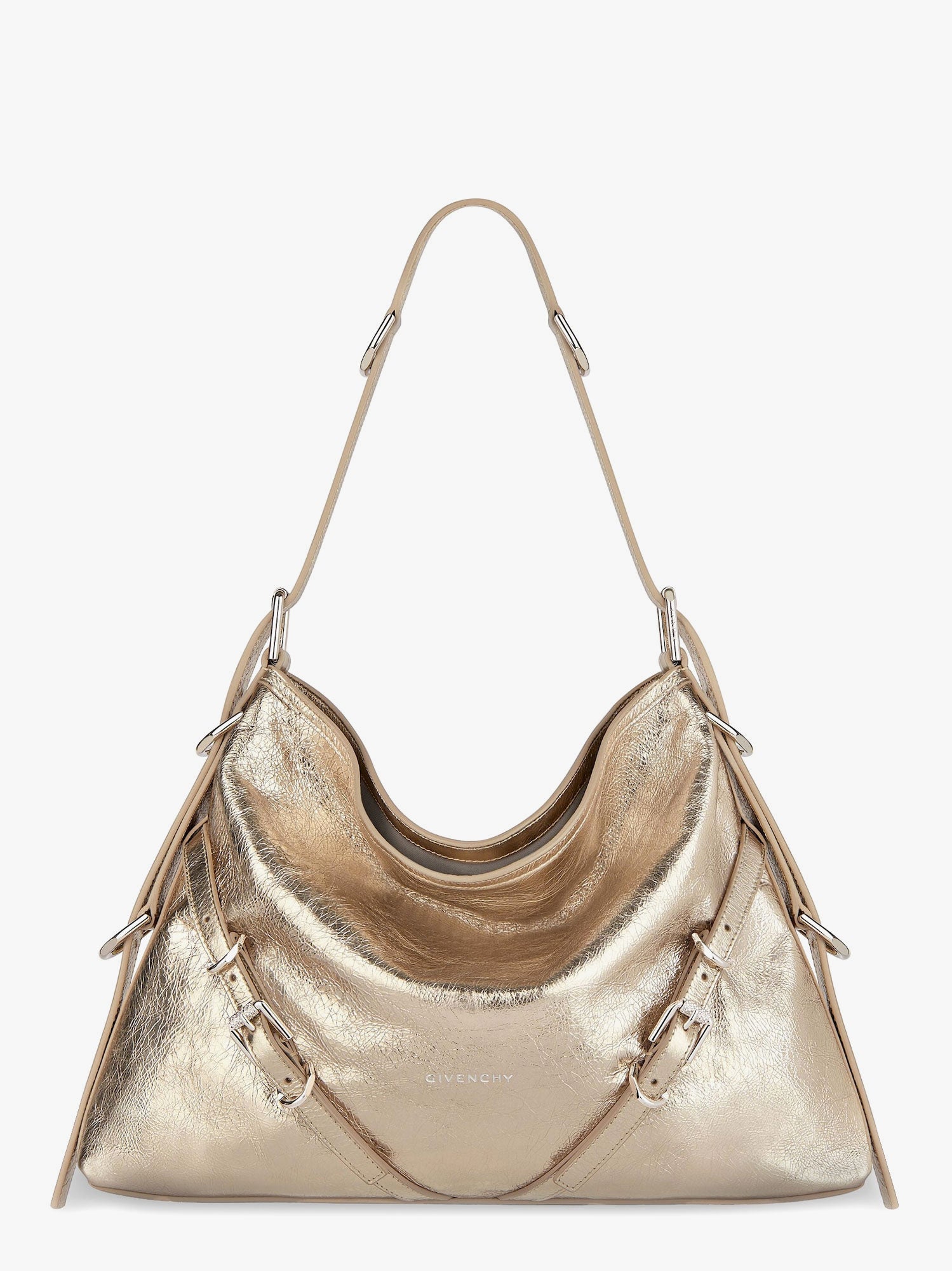 Givenchy Women Voyou Metallized Leather Shoulder Bag GIVENCHY