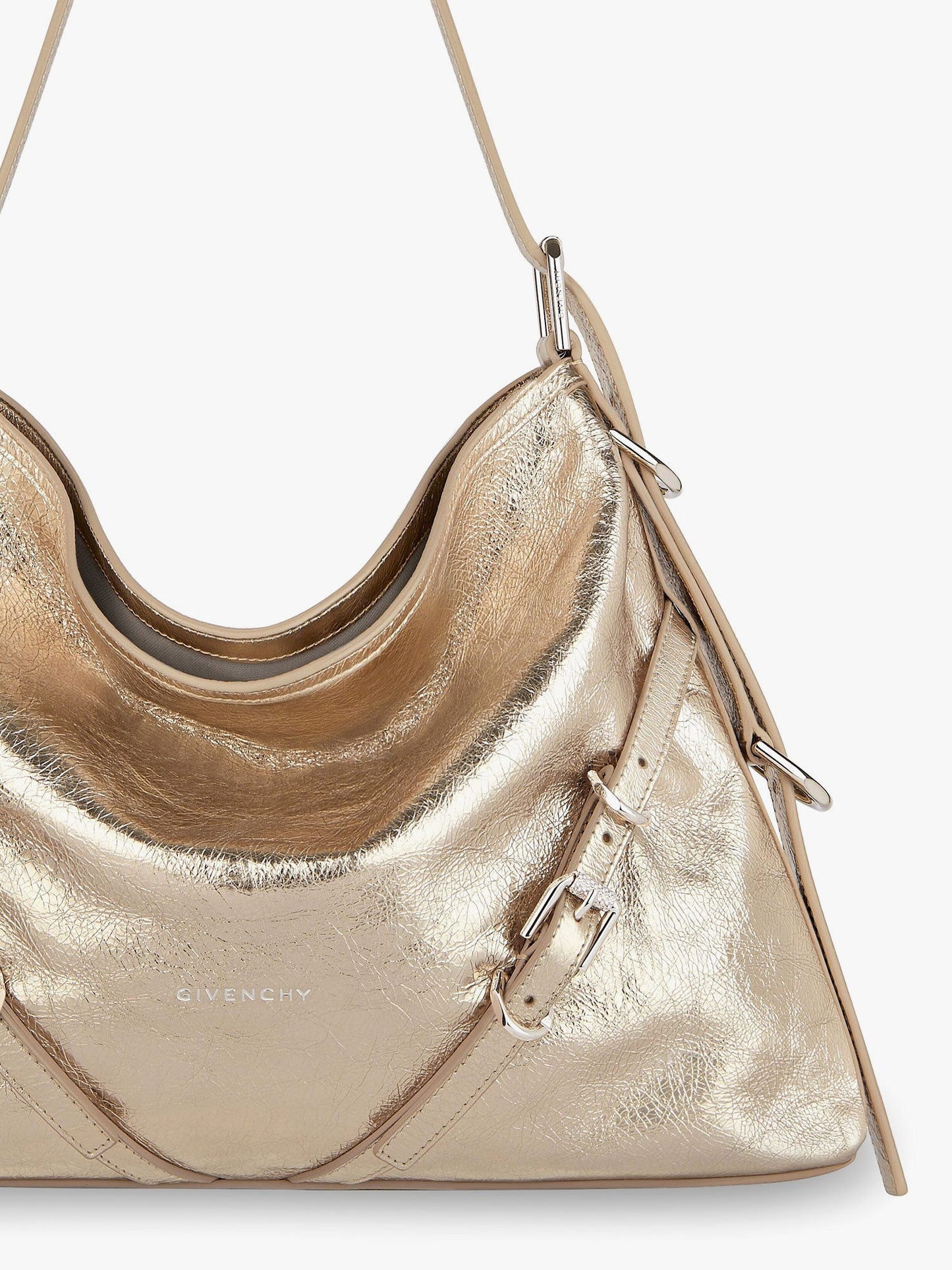 Givenchy Women Voyou Metallized Leather Shoulder Bag GIVENCHY