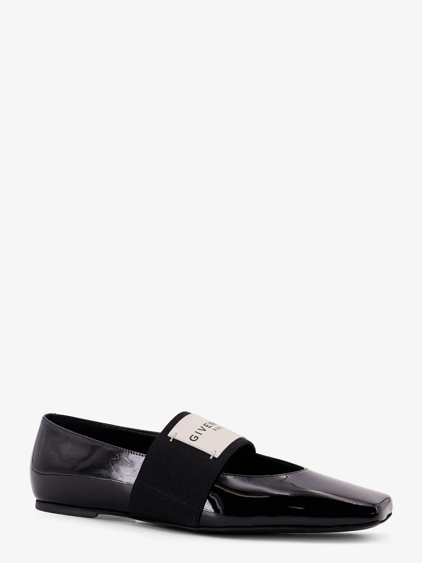 Givenchy Women Patent Leather Ballerinas With Maxi Logo Label GIVENCHY