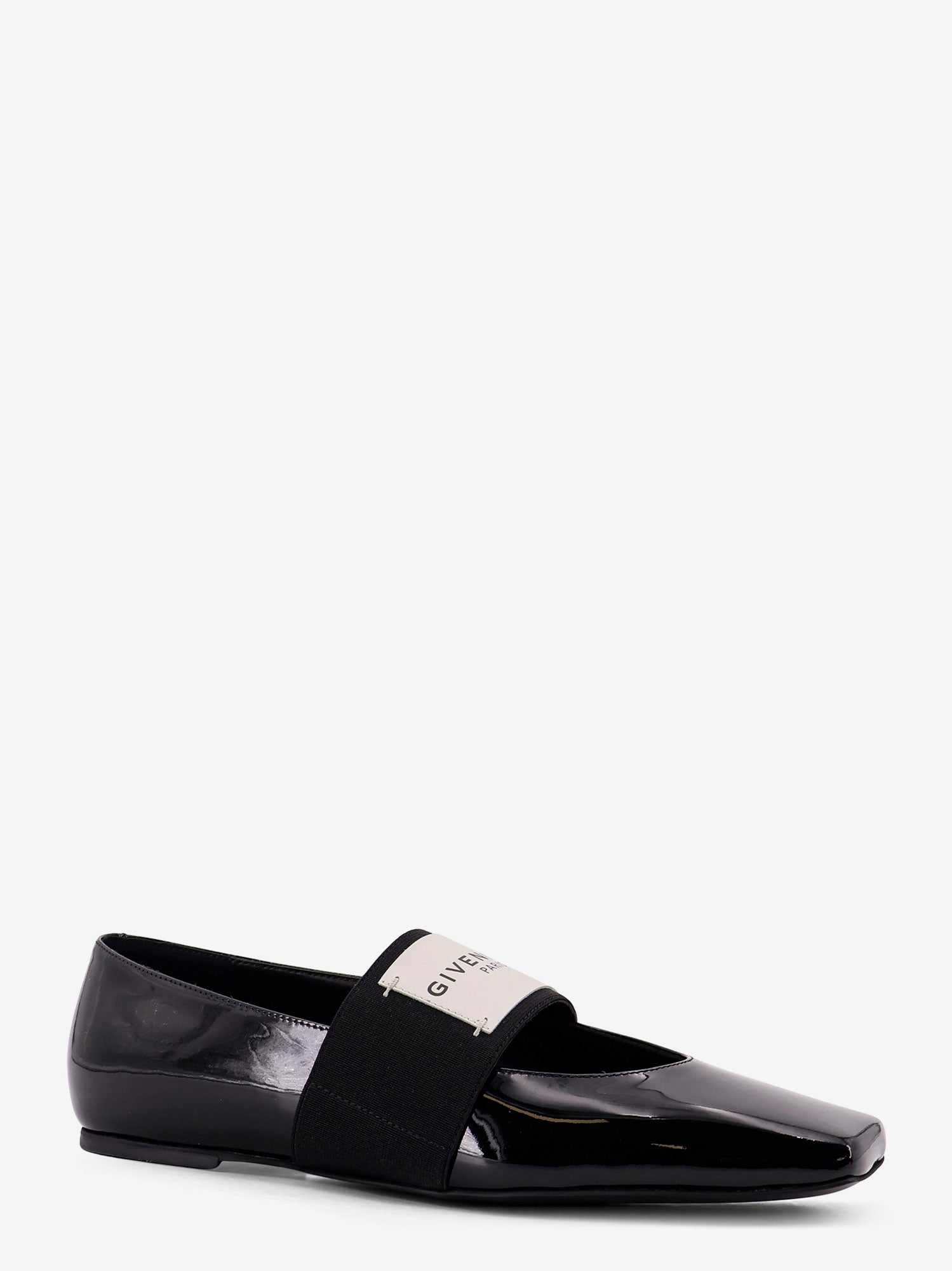 Givenchy Women Patent Leather Ballerinas With Maxi Logo Label GIVENCHY