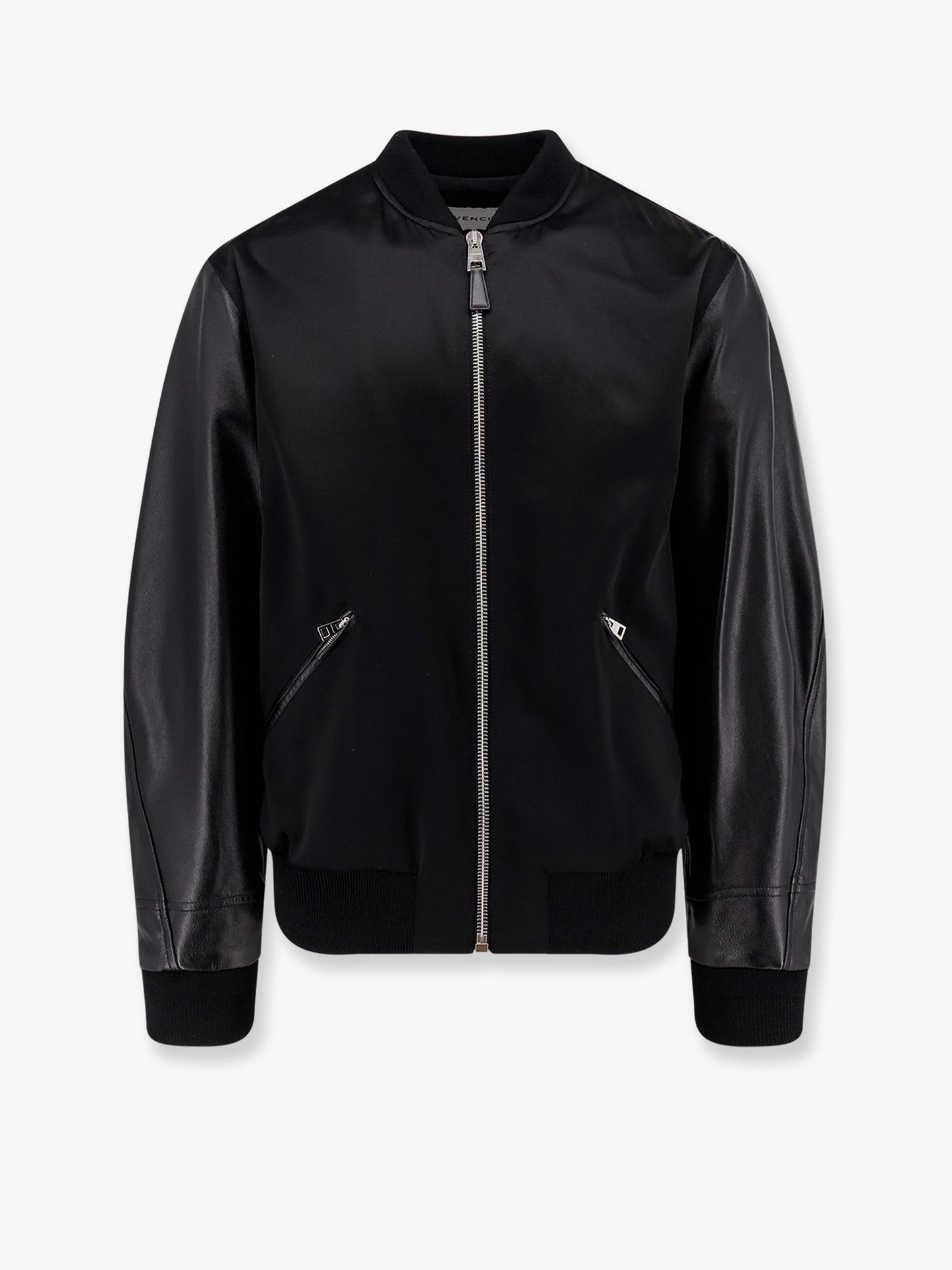 Givenchy Men Cotton And Nylon Jacket With Leather Sleeves GIVENCHY