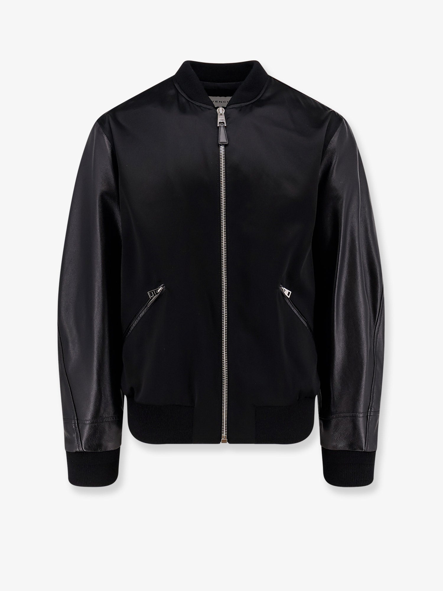 Givenchy Men Cotton And Nylon Jacket With Leather Sleeves GIVENCHY