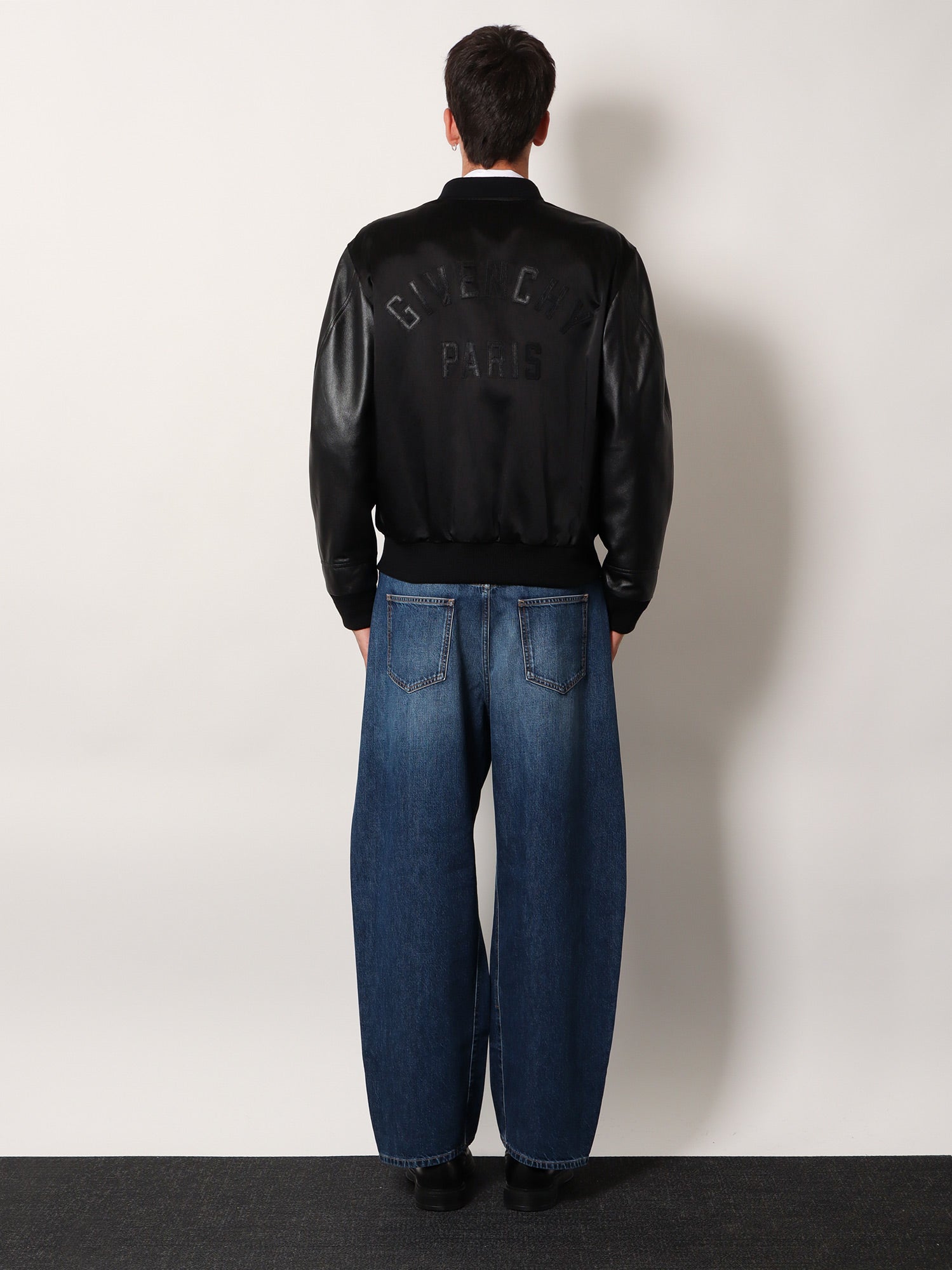 Givenchy Men Cotton And Nylon Jacket With Leather Sleeves GIVENCHY