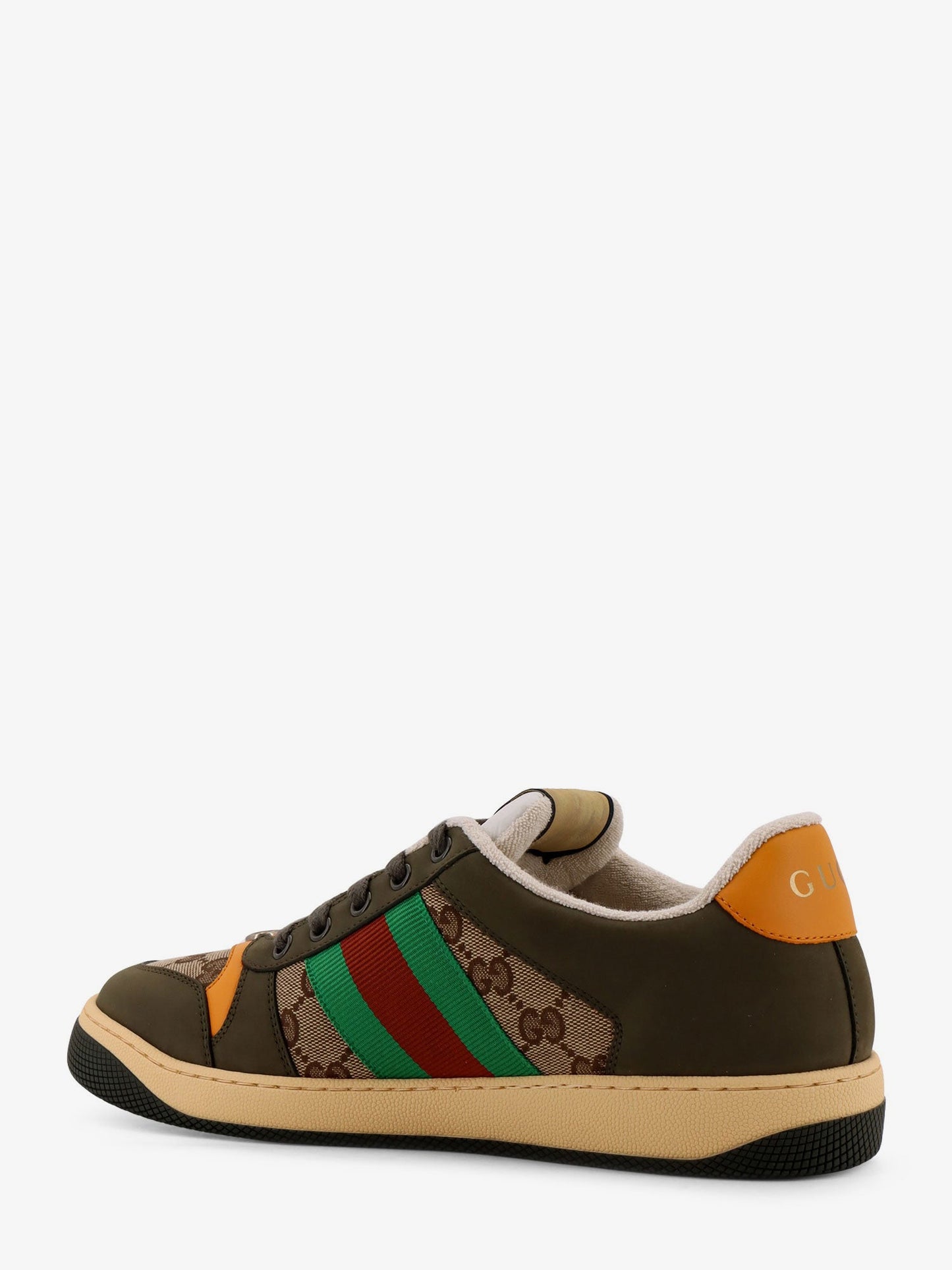Gucci Men Screener Low-Top Leather And Gg Supreme Fabric Sneakers GUCCI
