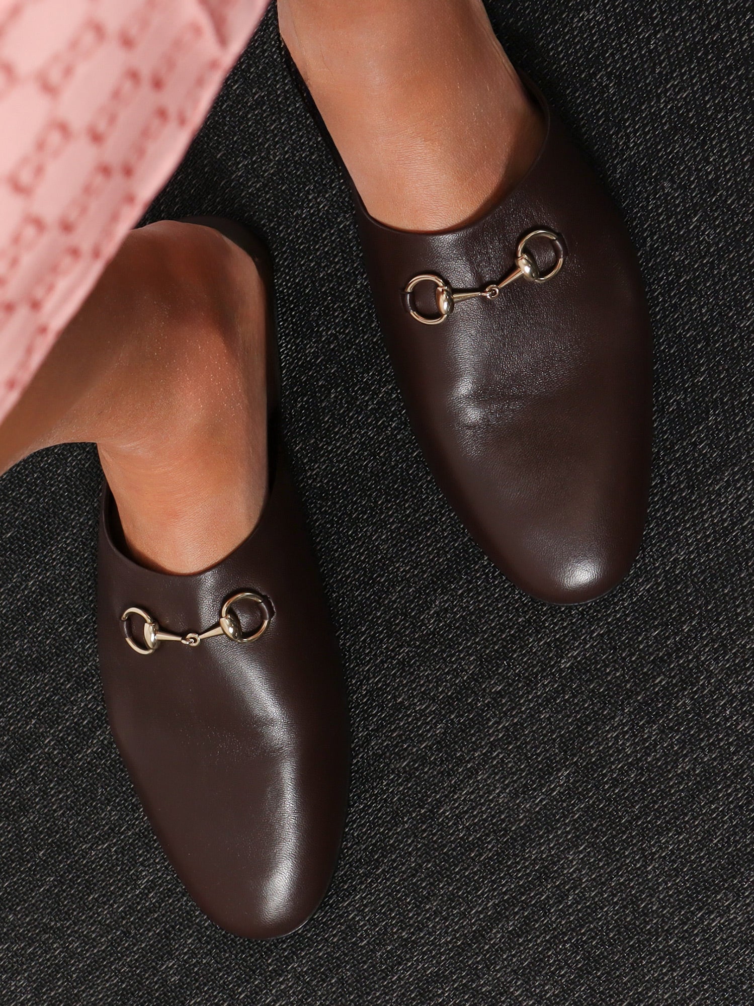 Gucci Women Leather Mule With Horsebit GUCCI