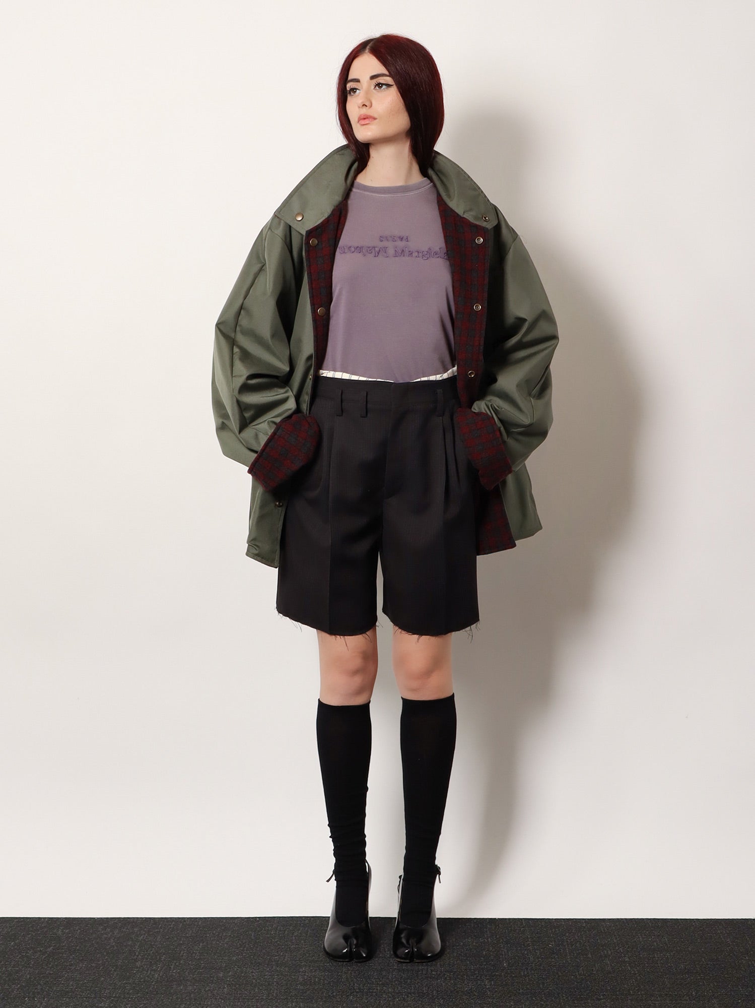 Maison Margiela Women Striped Virgin Wool Shorts MAISON MARGIELA