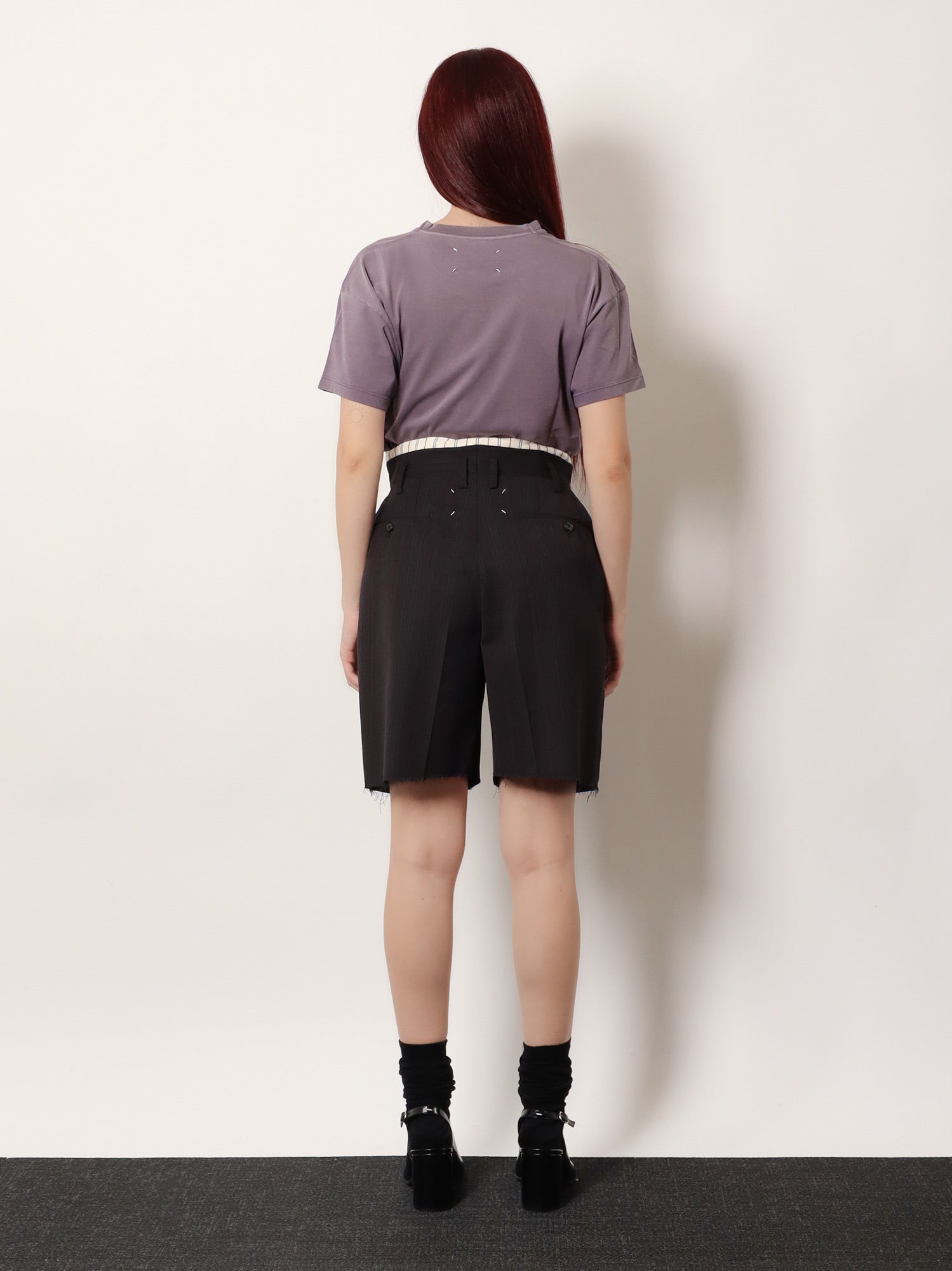 Maison Margiela Women Striped Virgin Wool Shorts MAISON MARGIELA
