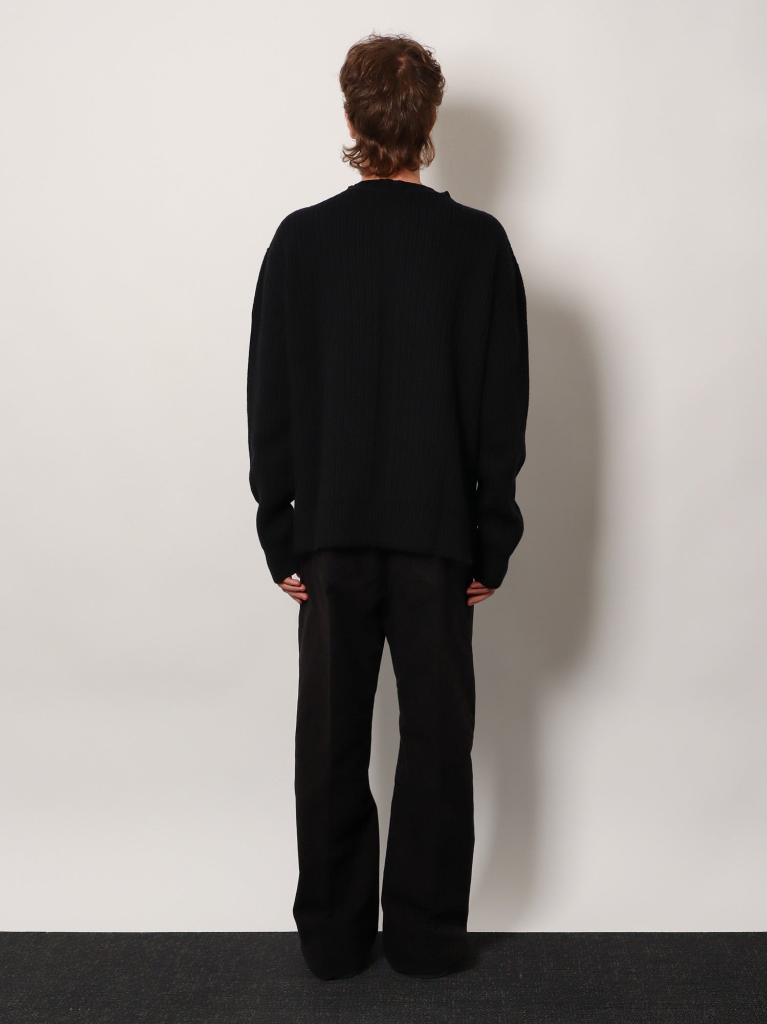 Rick Owens Men Fisherman Round Neck Virgin Wool Sweater RICK OWENS