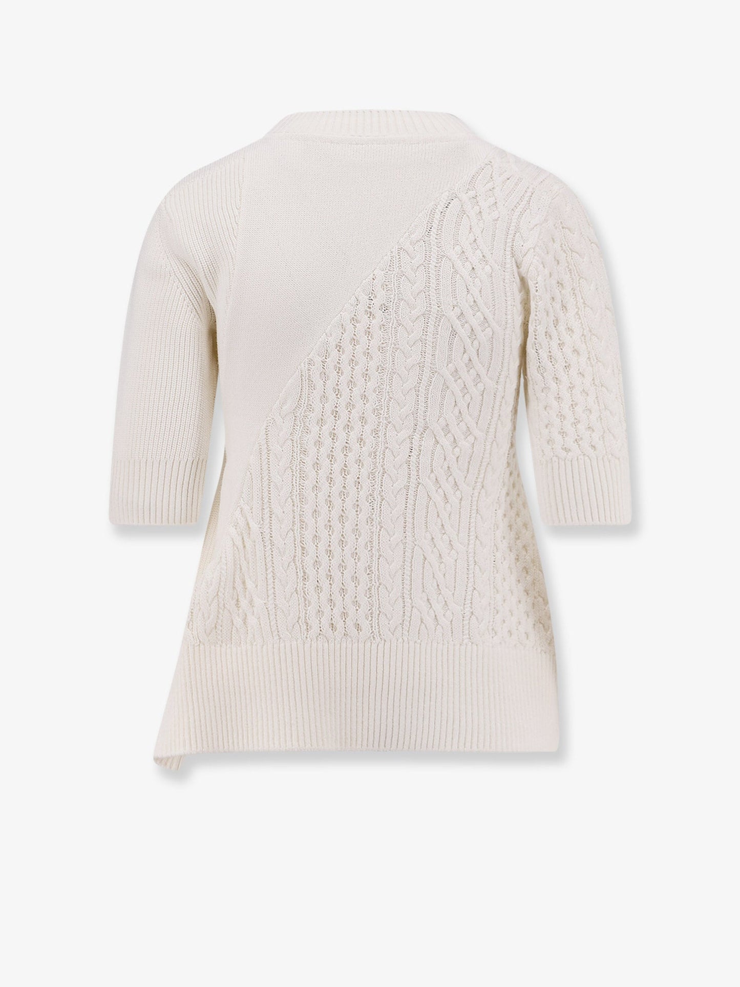 Sacai Women Asymmetrical Cotton Blend Sweater SACAI