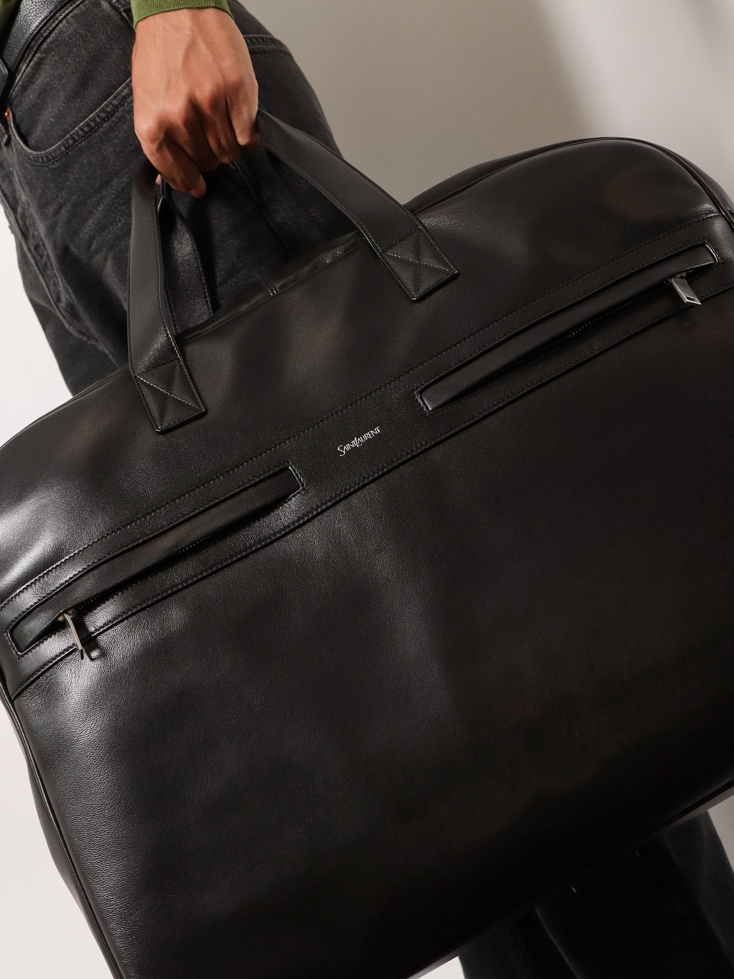 Saint Laurent Men Camp Leather Travel Bag SAINT LAURENT