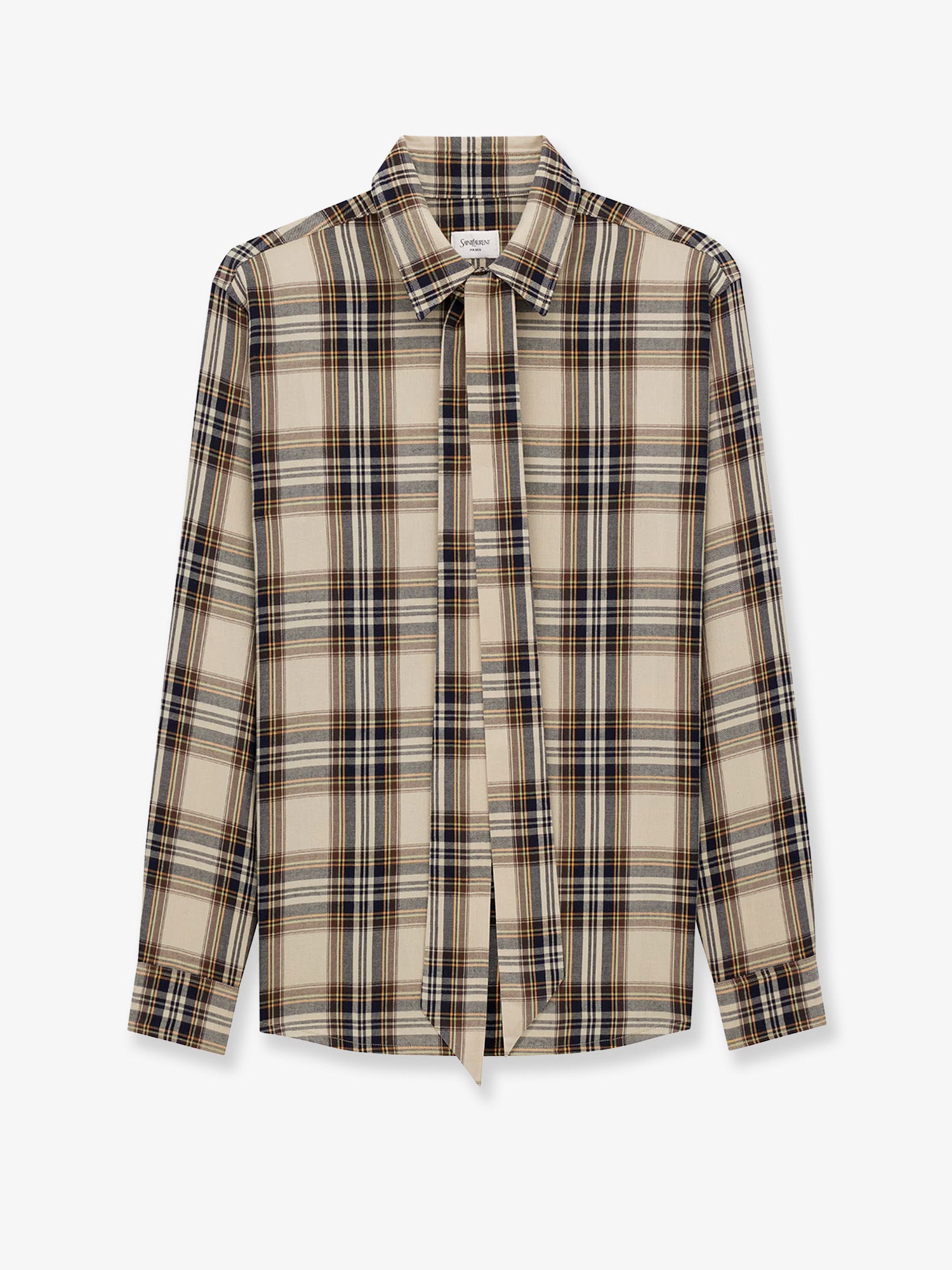 Saint Laurent Women Cotton Tartan Lavalliere Shirt SAINT LAURENT