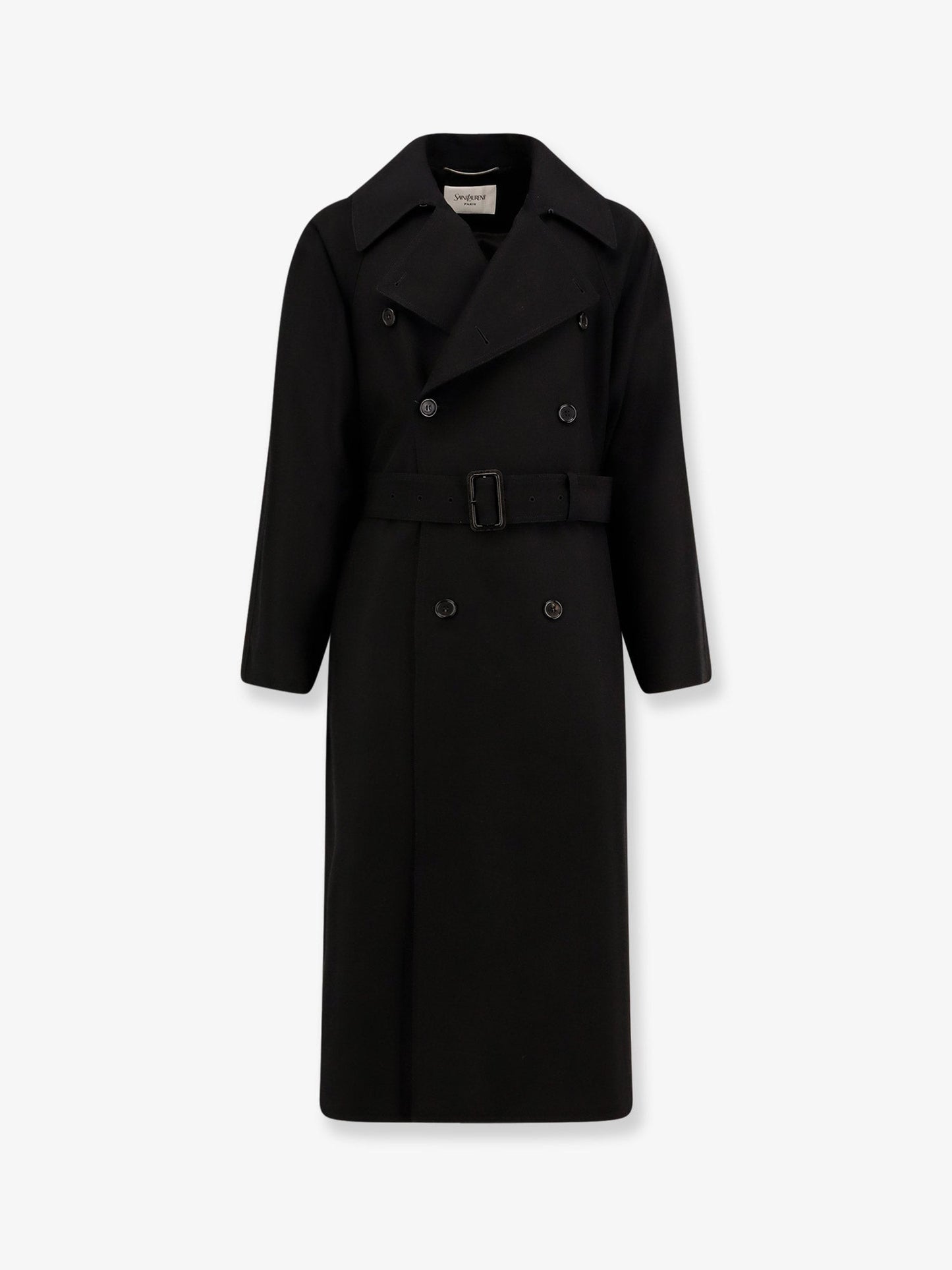 Saint Laurent Men Certified Wool Coat With Belt SAINT LAURENT