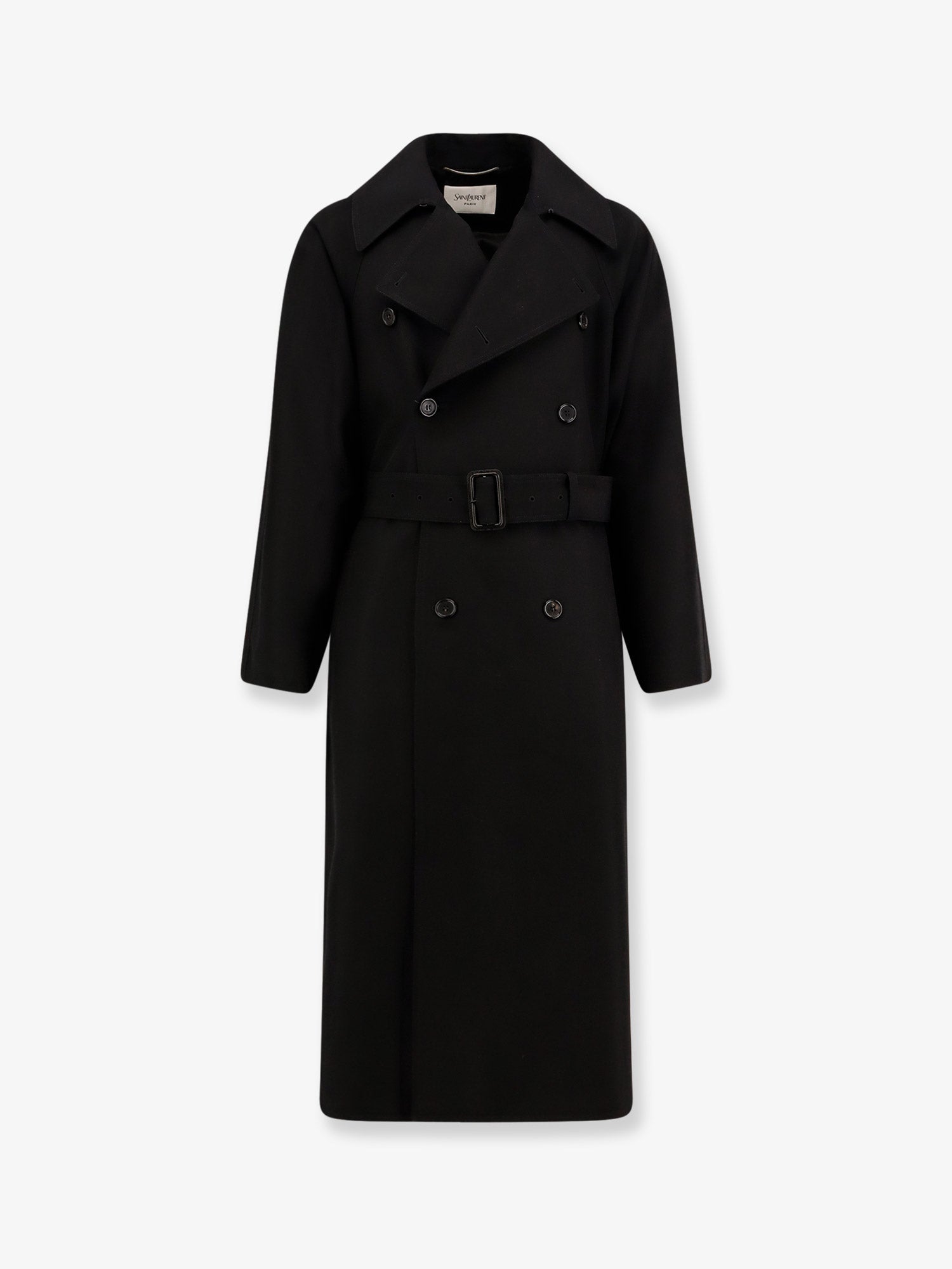 Saint Laurent Men Certified Wool Coat With Belt SAINT LAURENT