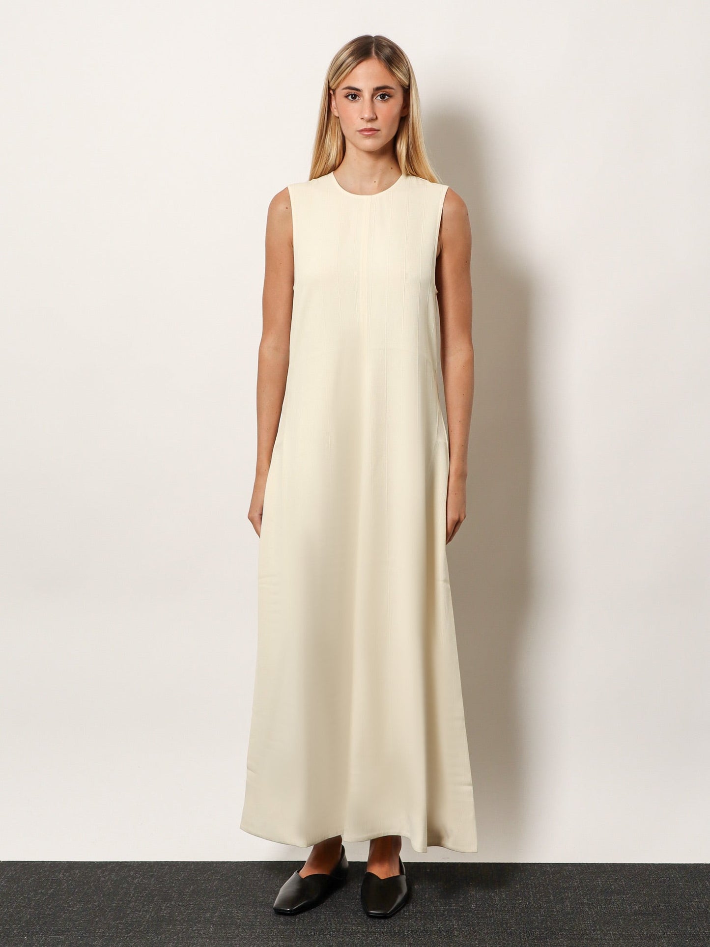 Toteme Women Woven Stripes Viscose Long Dress TOTEME