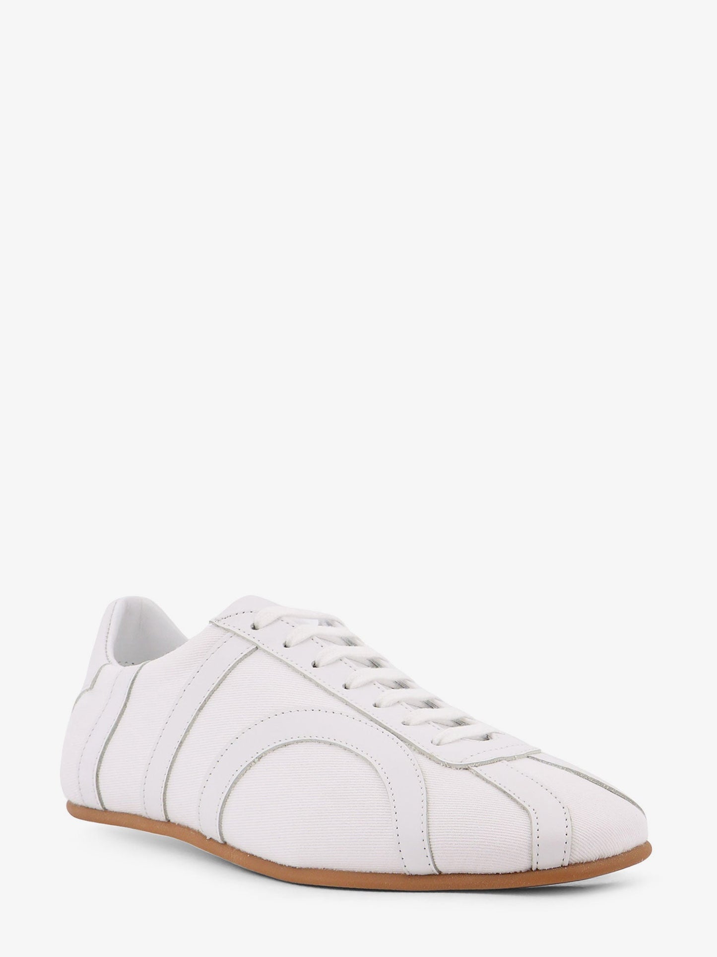 Toteme Women Canvas Low-Top Sneakers With Leather Profiles TOTEME