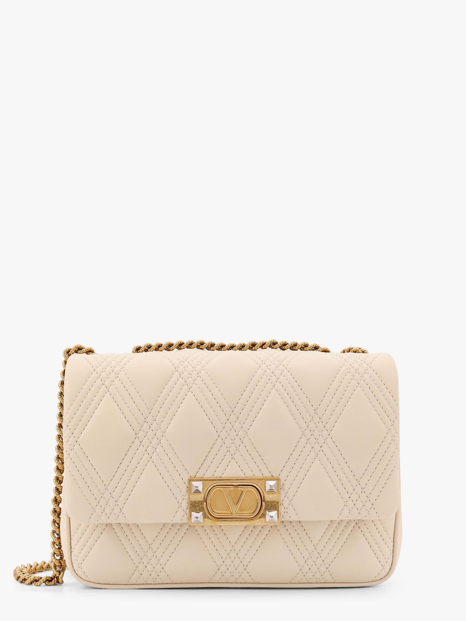 Valentino Garavani Women Valentino Garavani Quiltie 67 Leather Medium Shoulder Bag With Chain VALENTINO GARAVANI