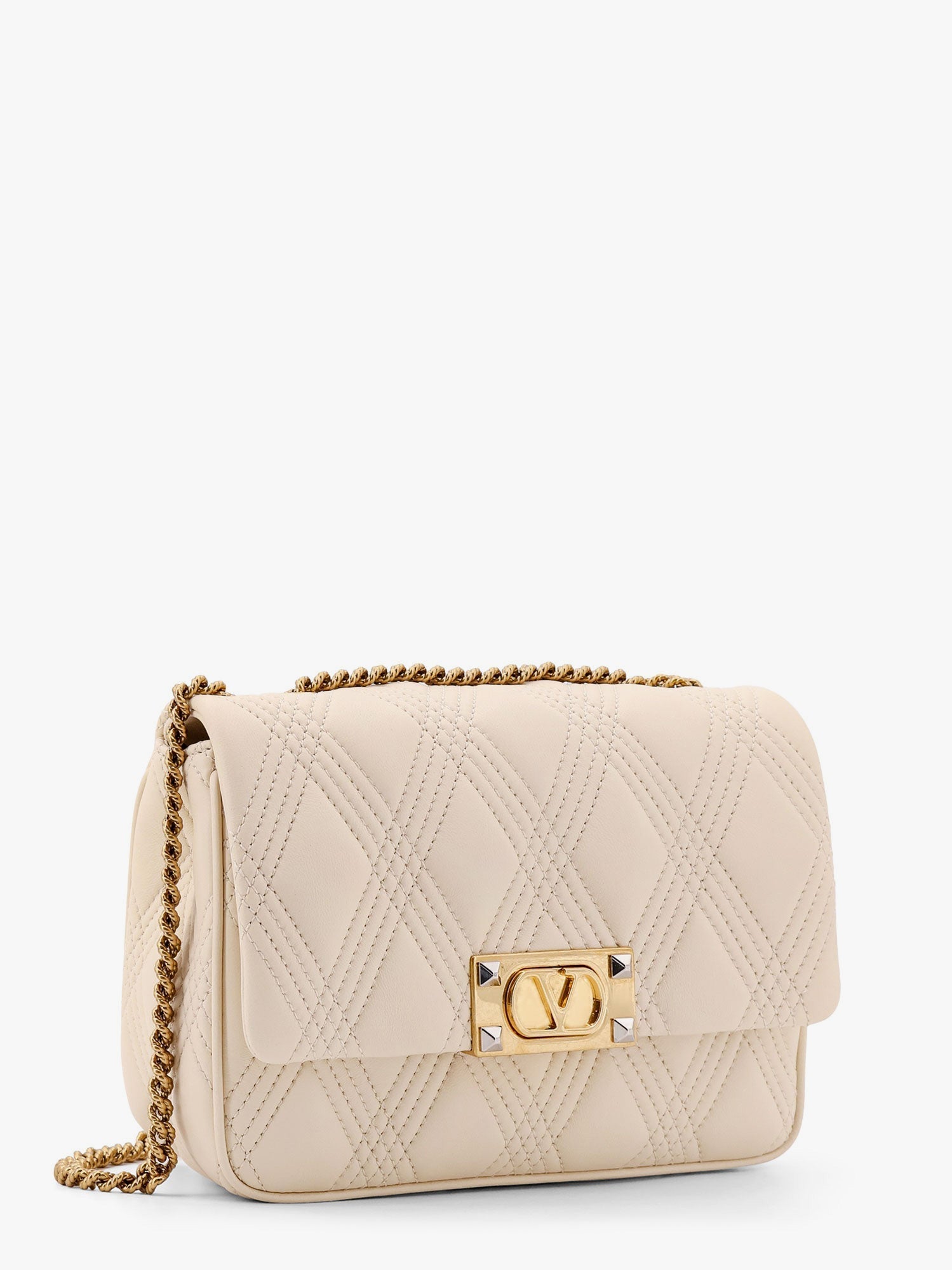 Valentino Garavani Women Valentino Garavani Quiltie 67 Leather Medium Shoulder Bag With Chain VALENTINO GARAVANI