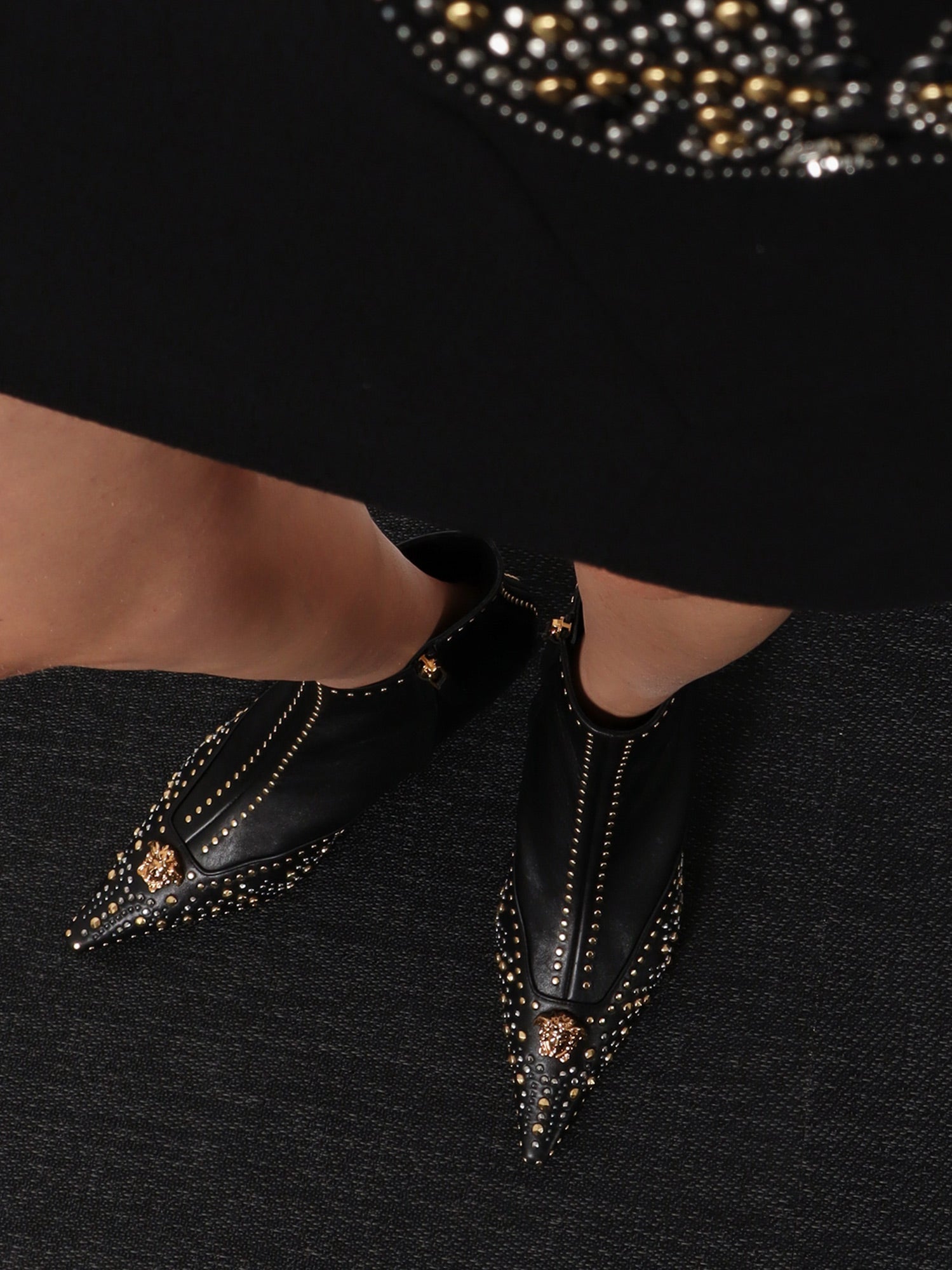 Versace Women Leather Ankle Boots VERSACE
