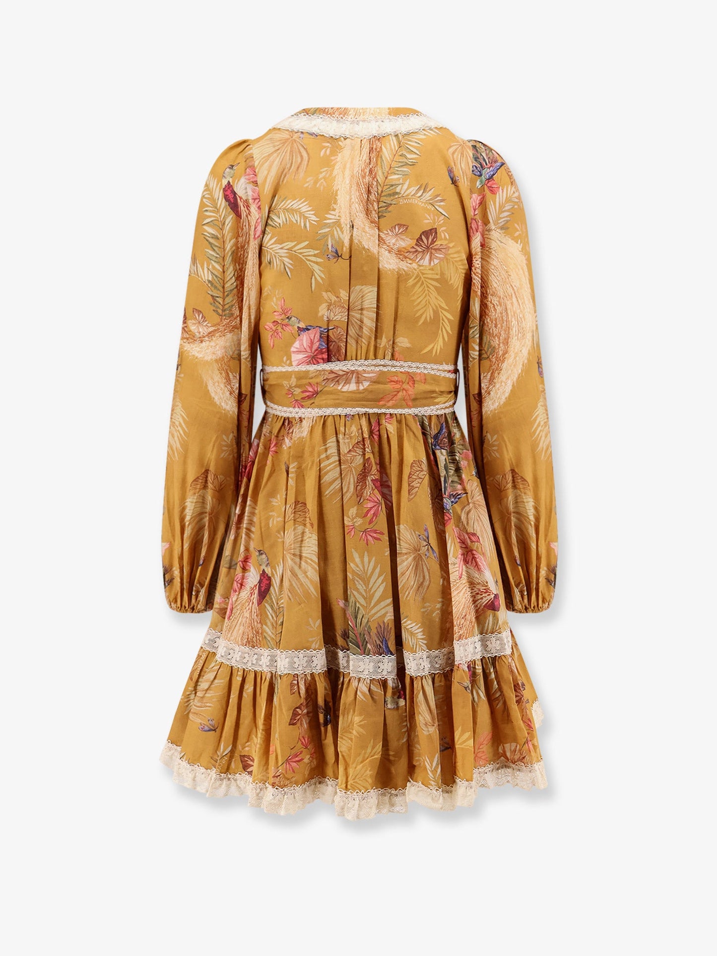 Zimmermann Women Frill Cotton Short Dress With Floral Print ZIMMERMANN