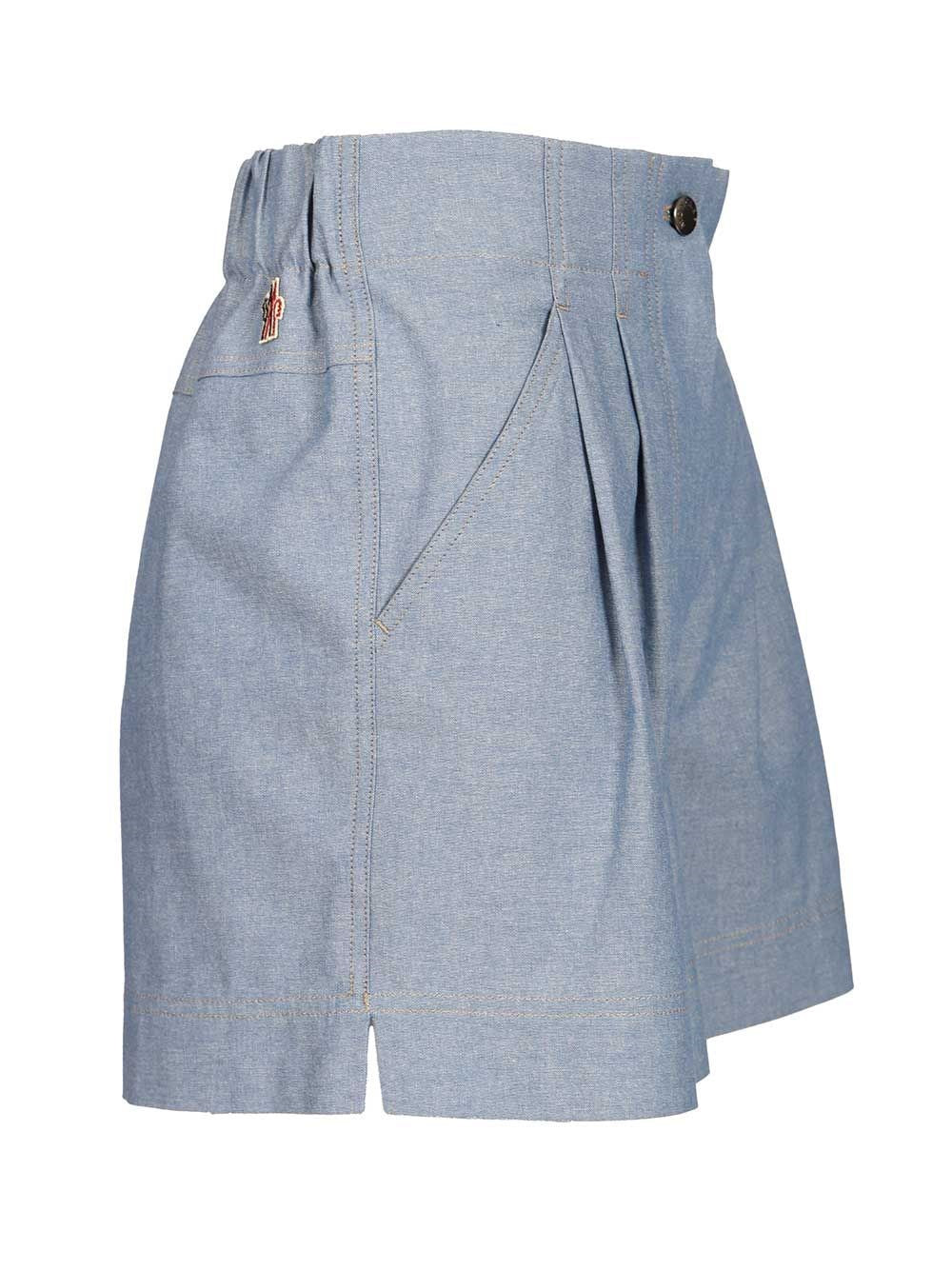 Moncler Grenoble Women Chambray Cotton Shorts MONCLER GRENOBLE