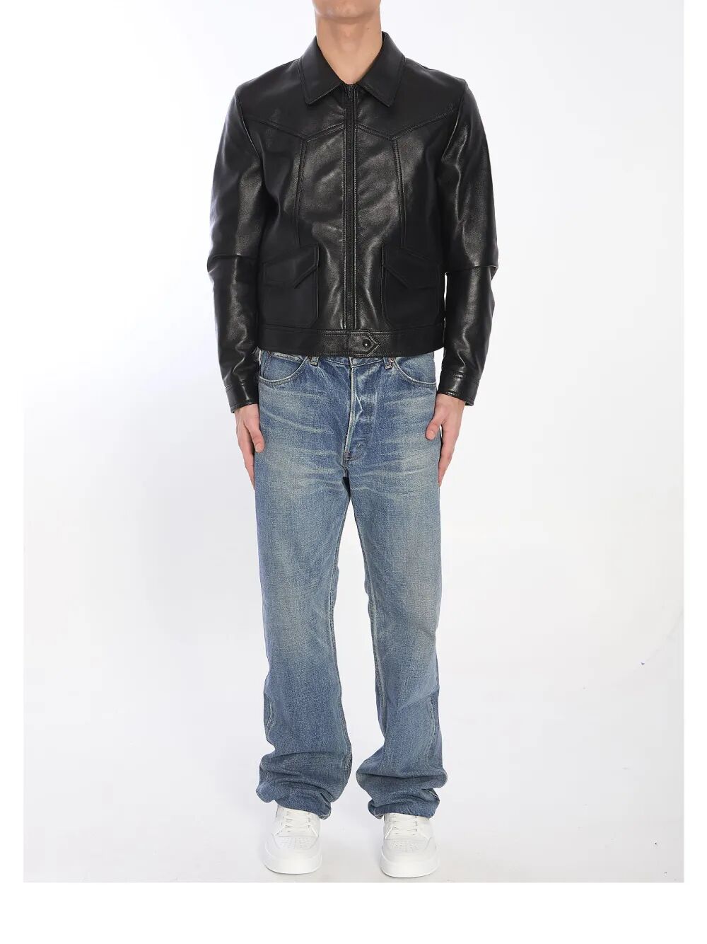 Celine Men Loose Fit Leather Jacket CELINE